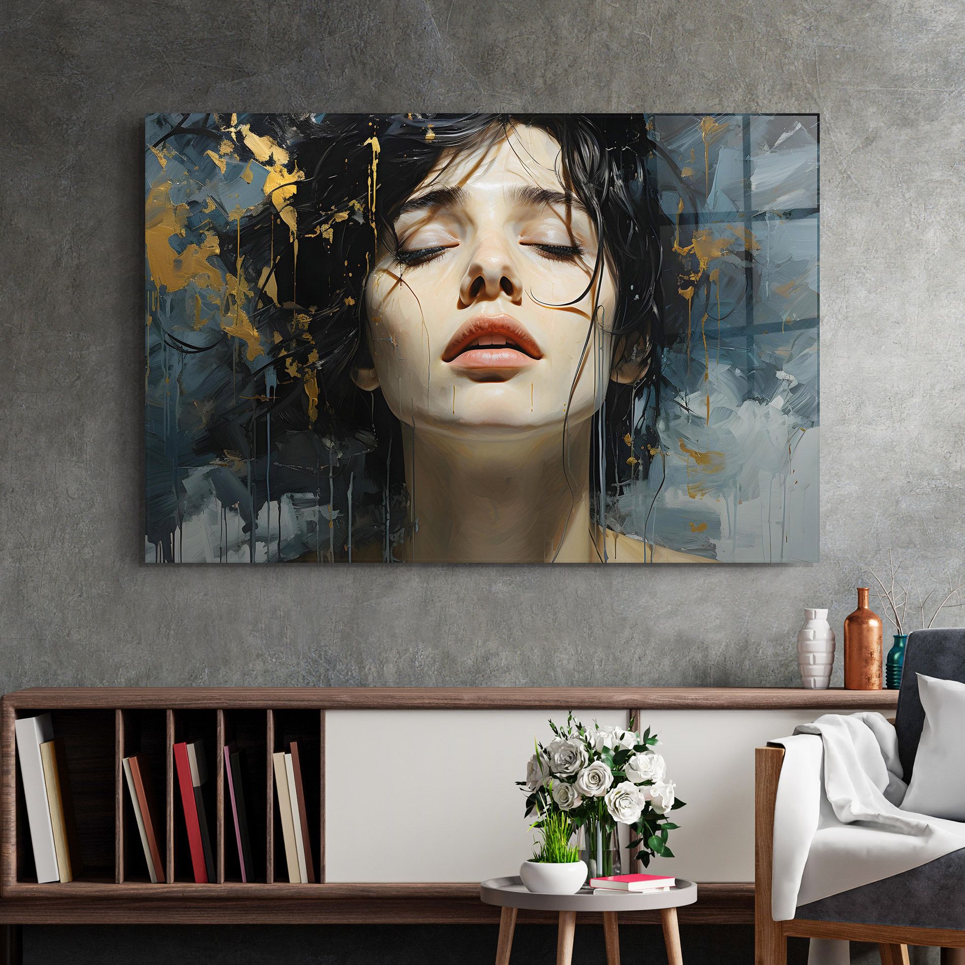 Closed Eyes Woman mockup 2