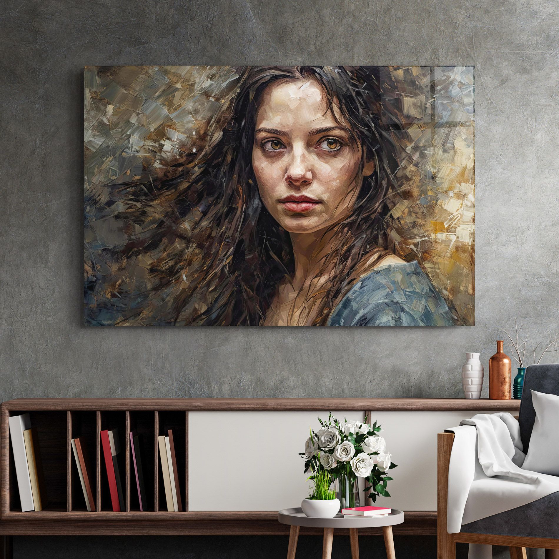 Darkhaired Woman Portrait mockup 2