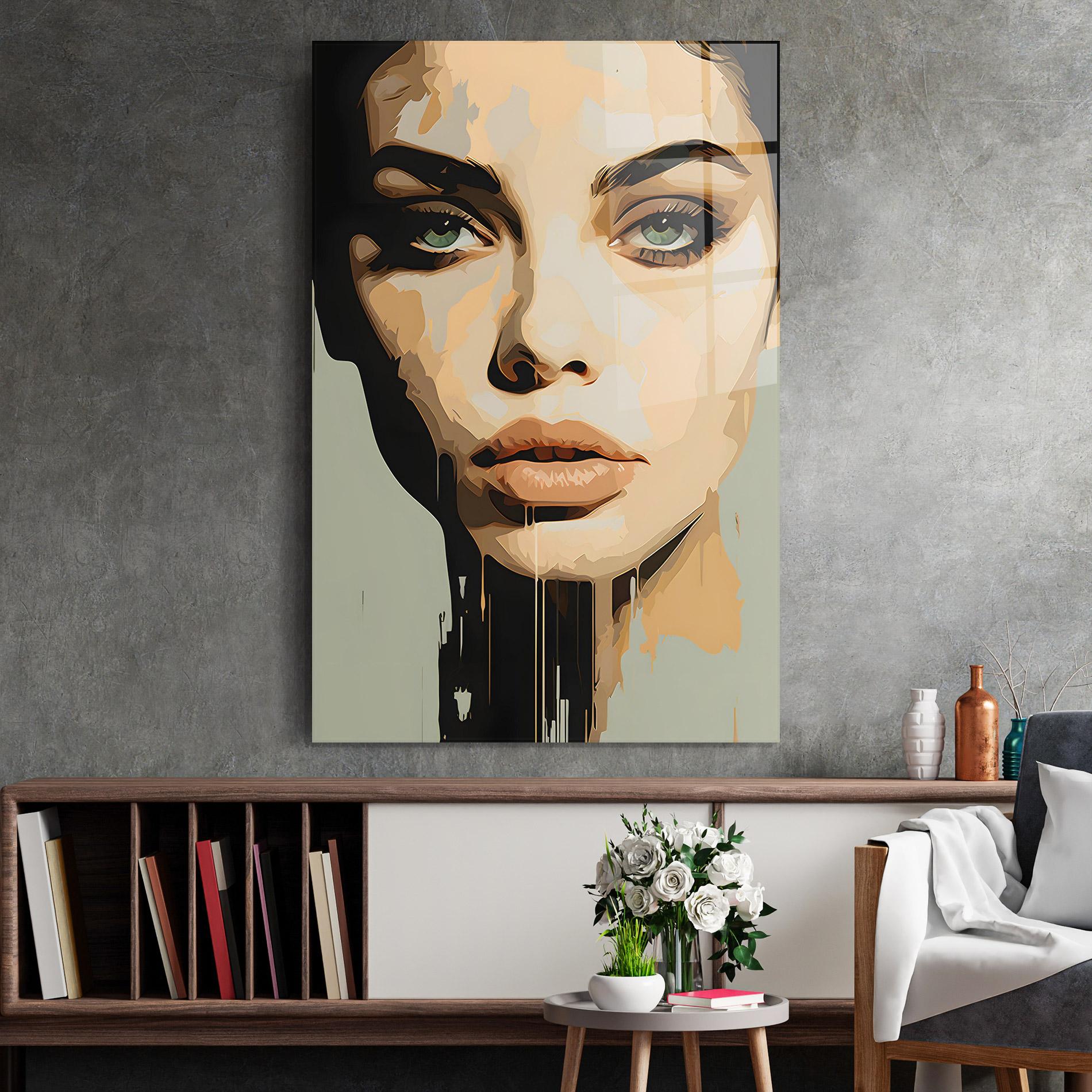 Tablou Sticla Apologetic Face mockup 2