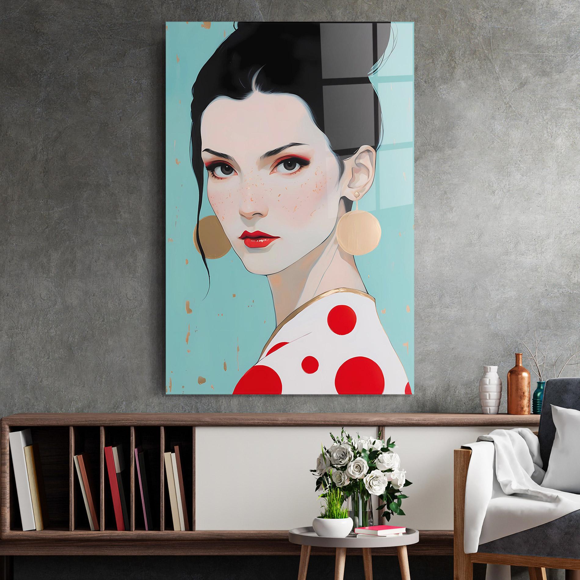 Tablou Sticla Asian Style Portrait mockup 2