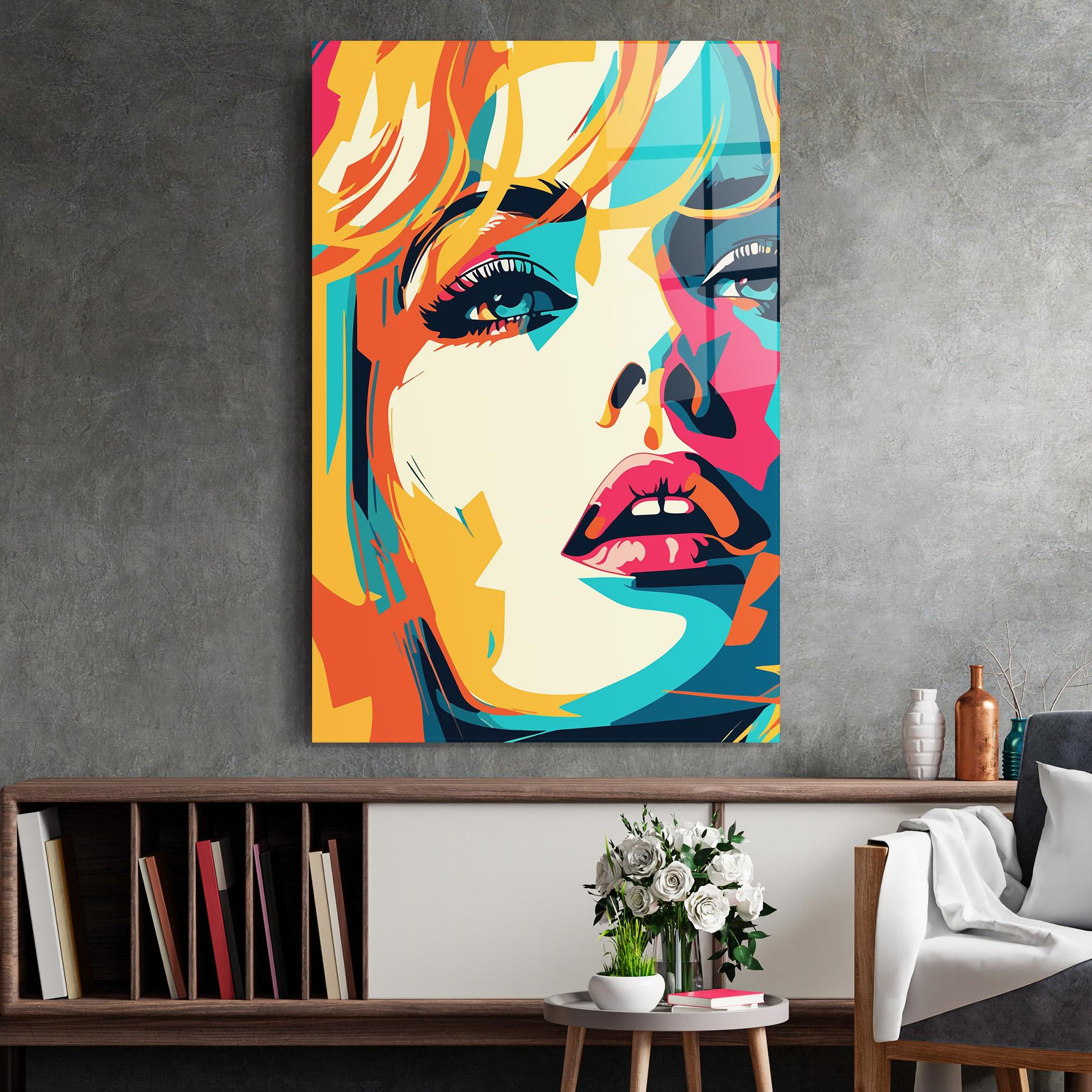 Tablou Sticla Blonde Girl Portrait mockup 2