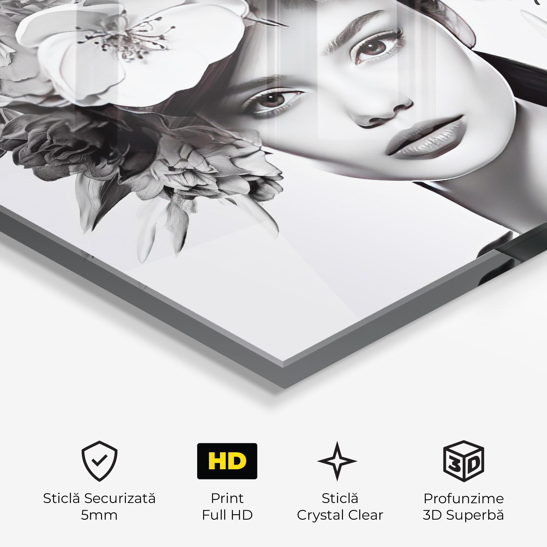 Tablou Sticla Flower Crown Woman mockup 3