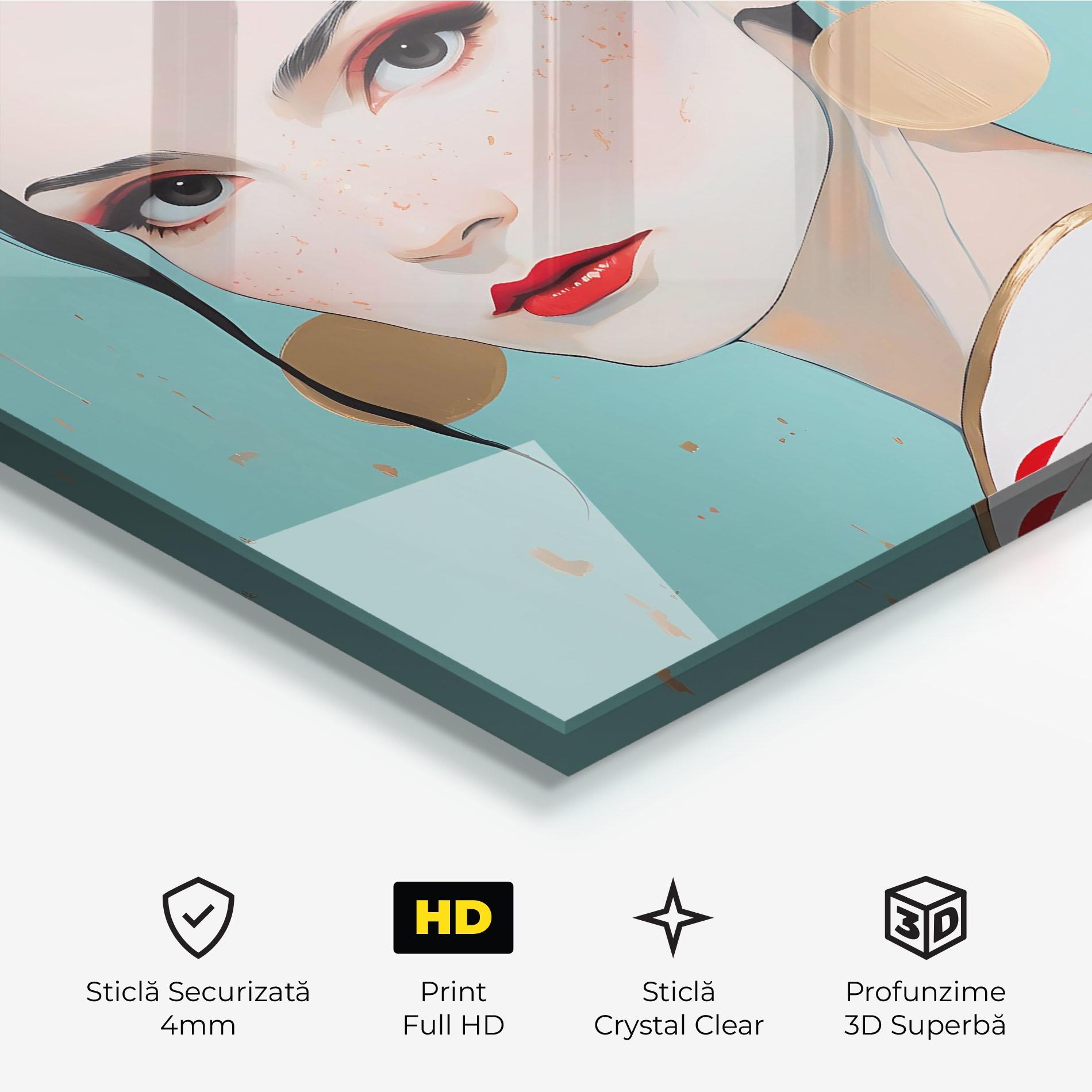 Tablou Sticla Asian Style Portrait mockup 3