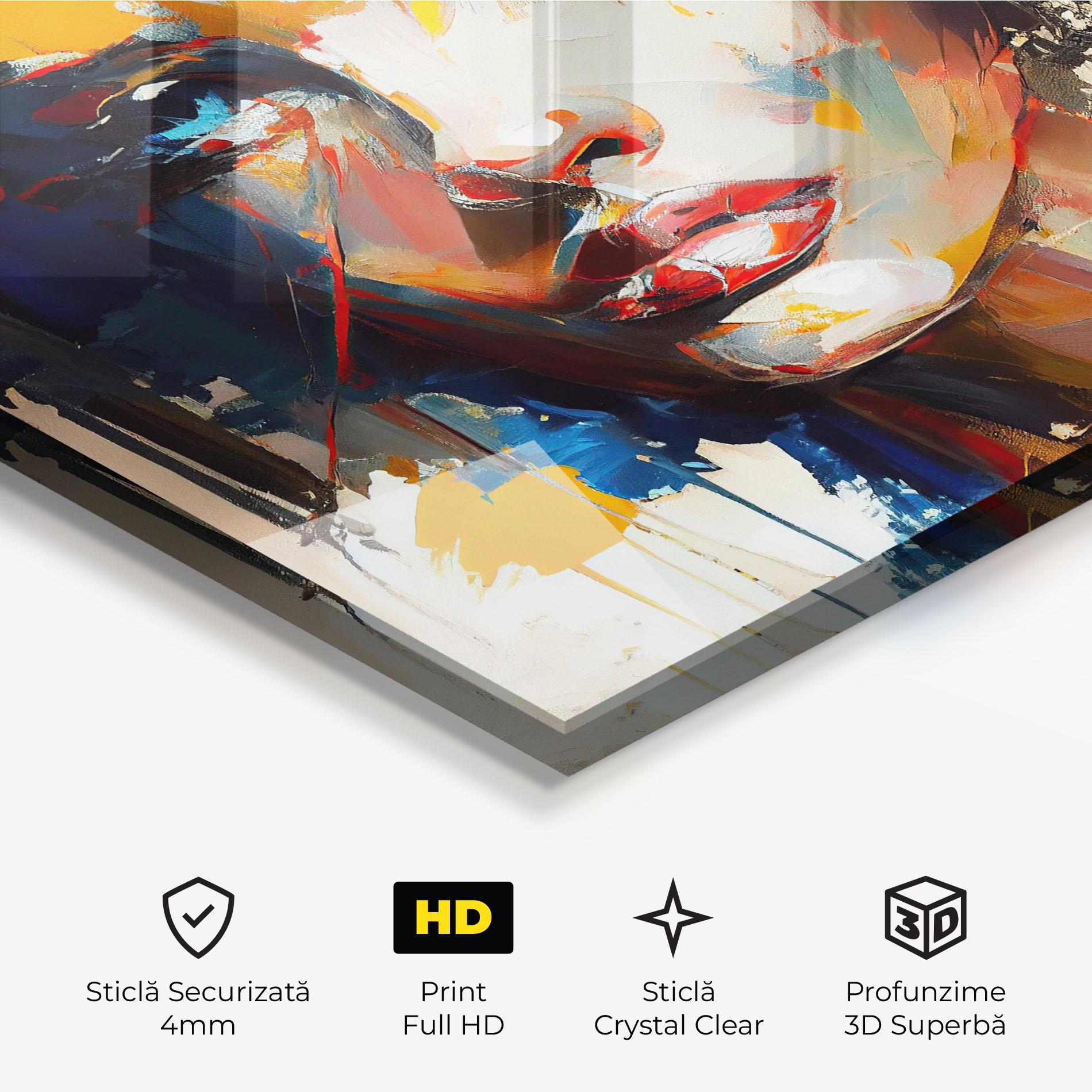 Tablou Sticla Beautiful Brunette Woman mockup 3