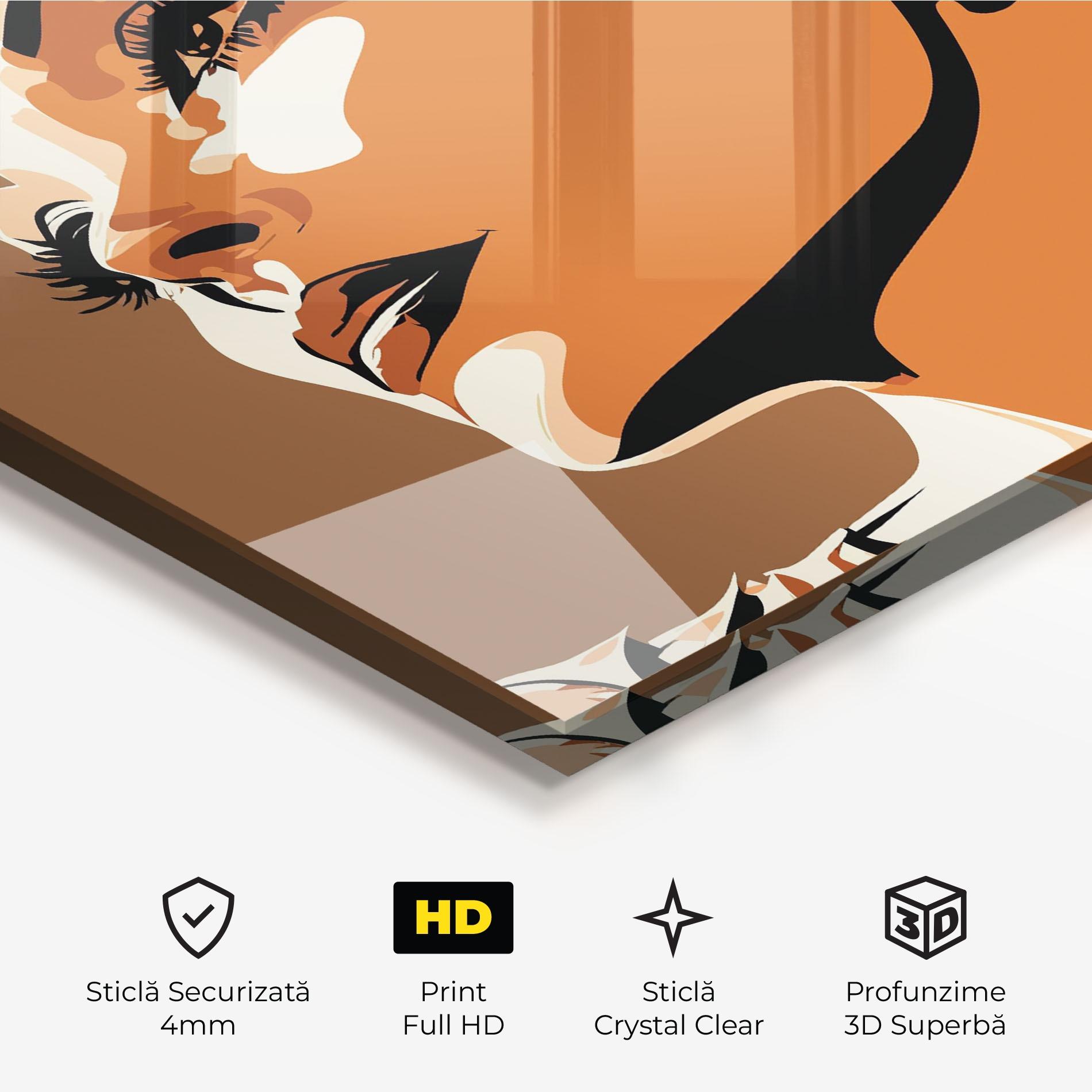 Tablou Sticla Brown Portrait Lady mockup 3