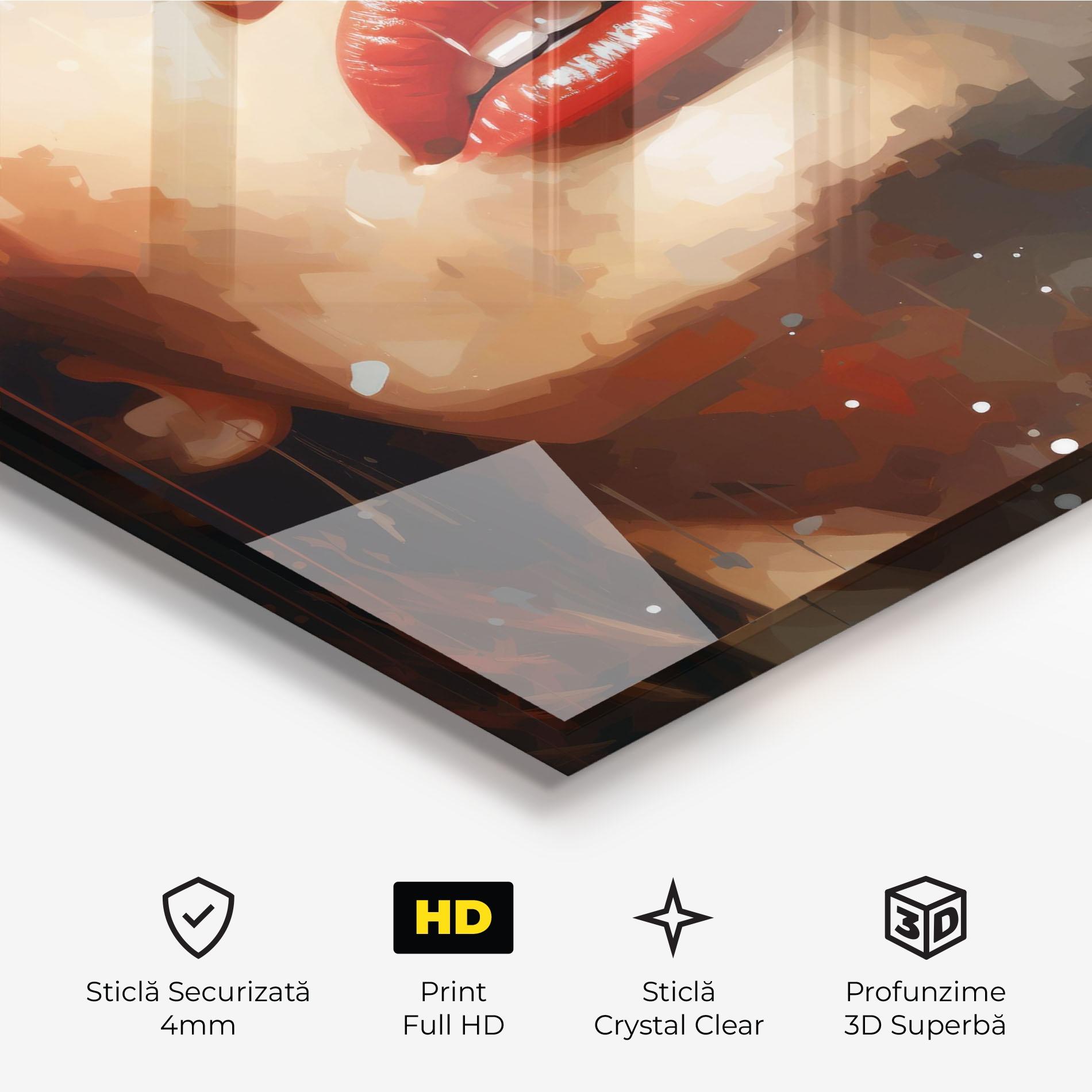 Tablou Sticla Close Up Look Portrait mockup 3