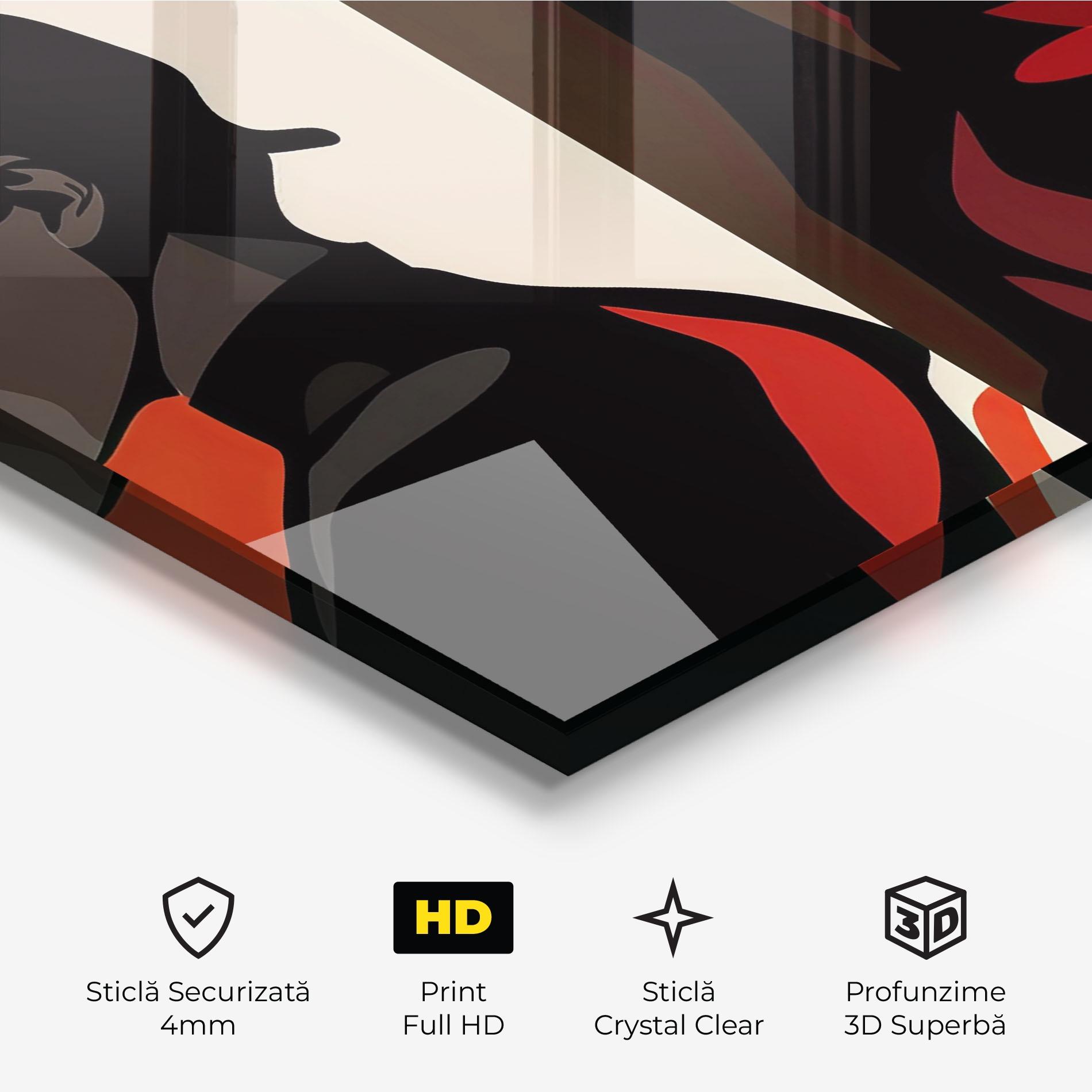 Tablou Sticla Graphical Portrait mockup 3