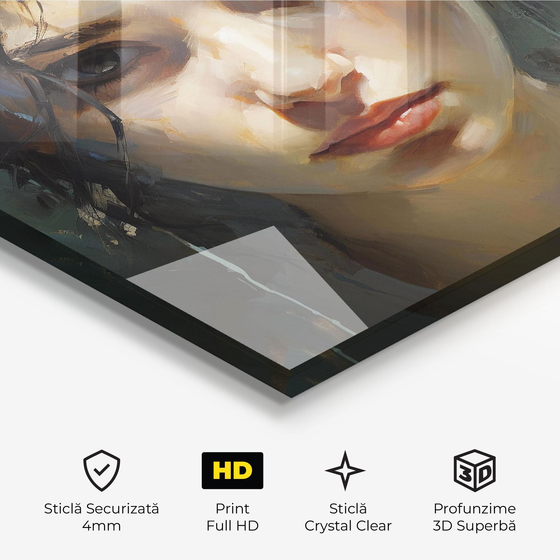 Tablou Sticla Intense Portrait mockup 3