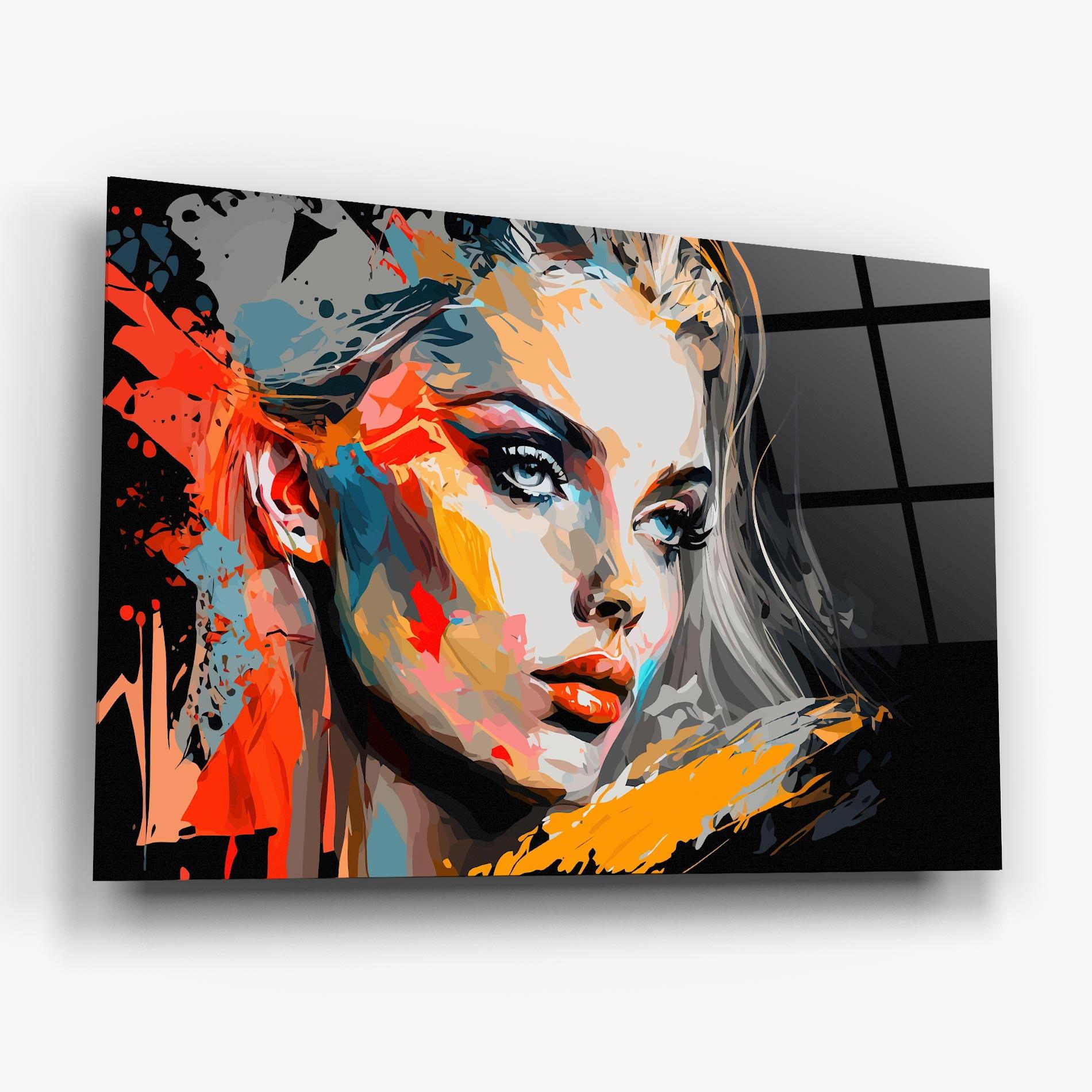 Tablou Sticla Blue Eye Face mockup 6