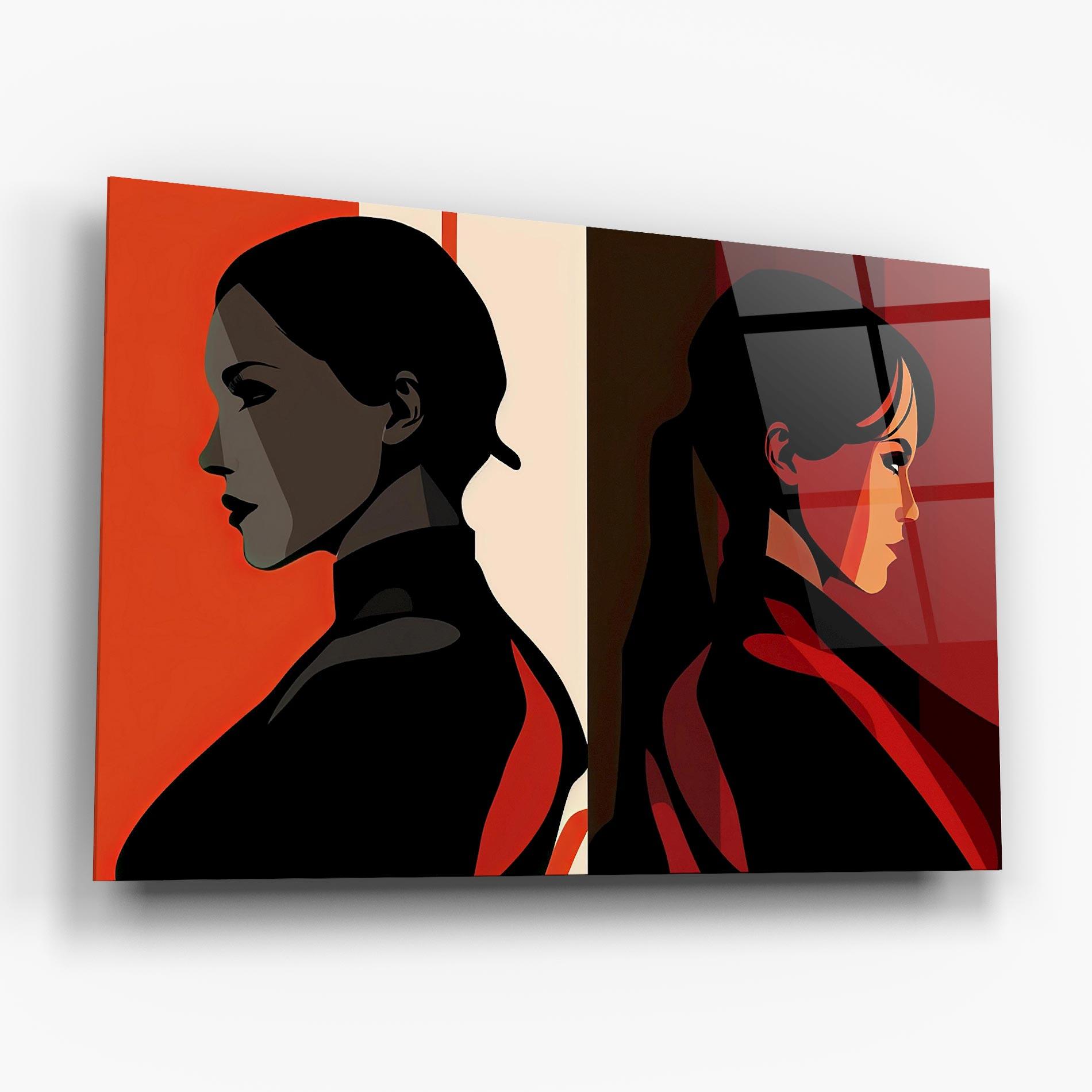 Tablou Sticla Graphical Portrait mockup 6