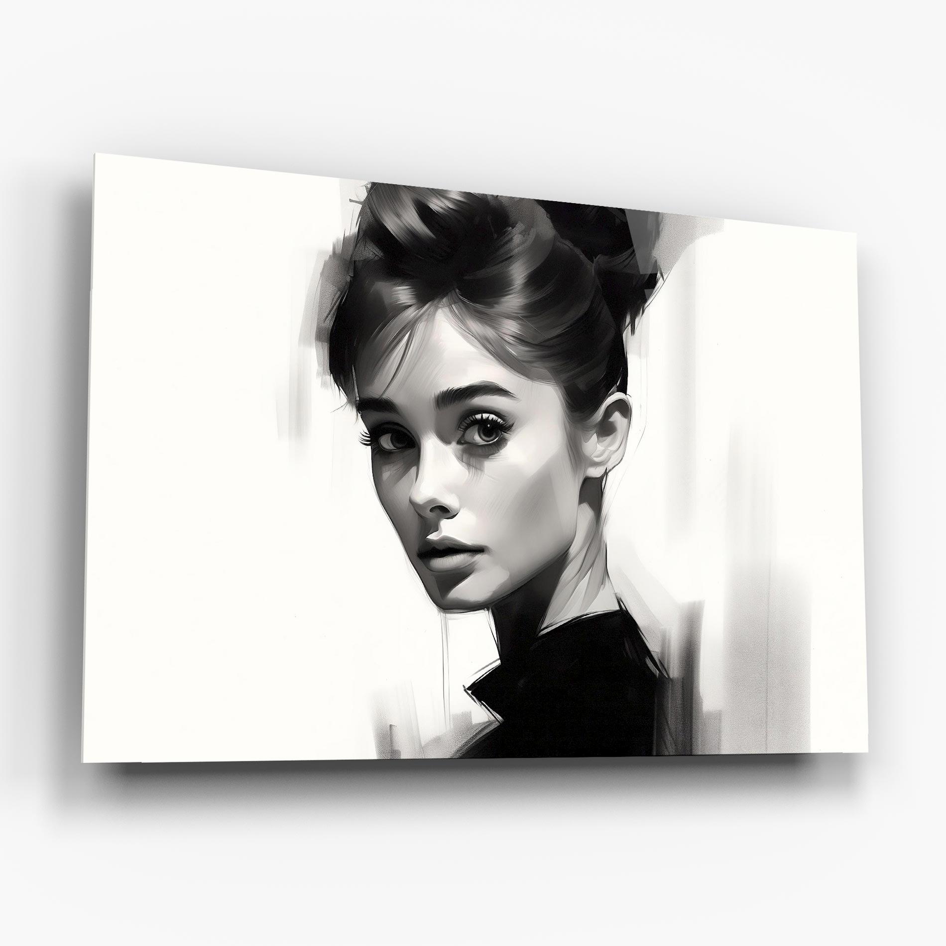 Tablou Sticla Hepburn Portrait mockup 6