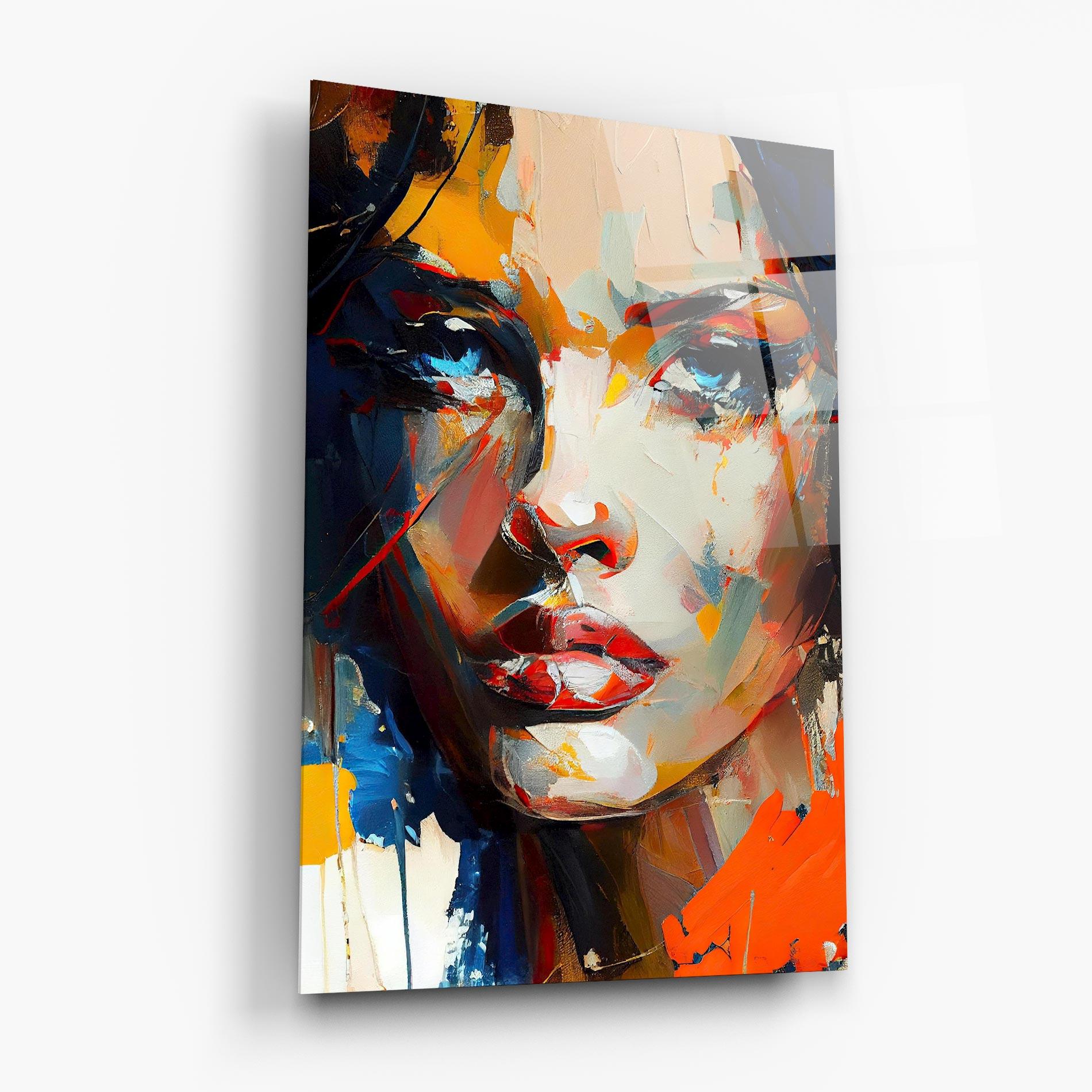 Tablou Sticla Beautiful Brunette Woman mockup 6