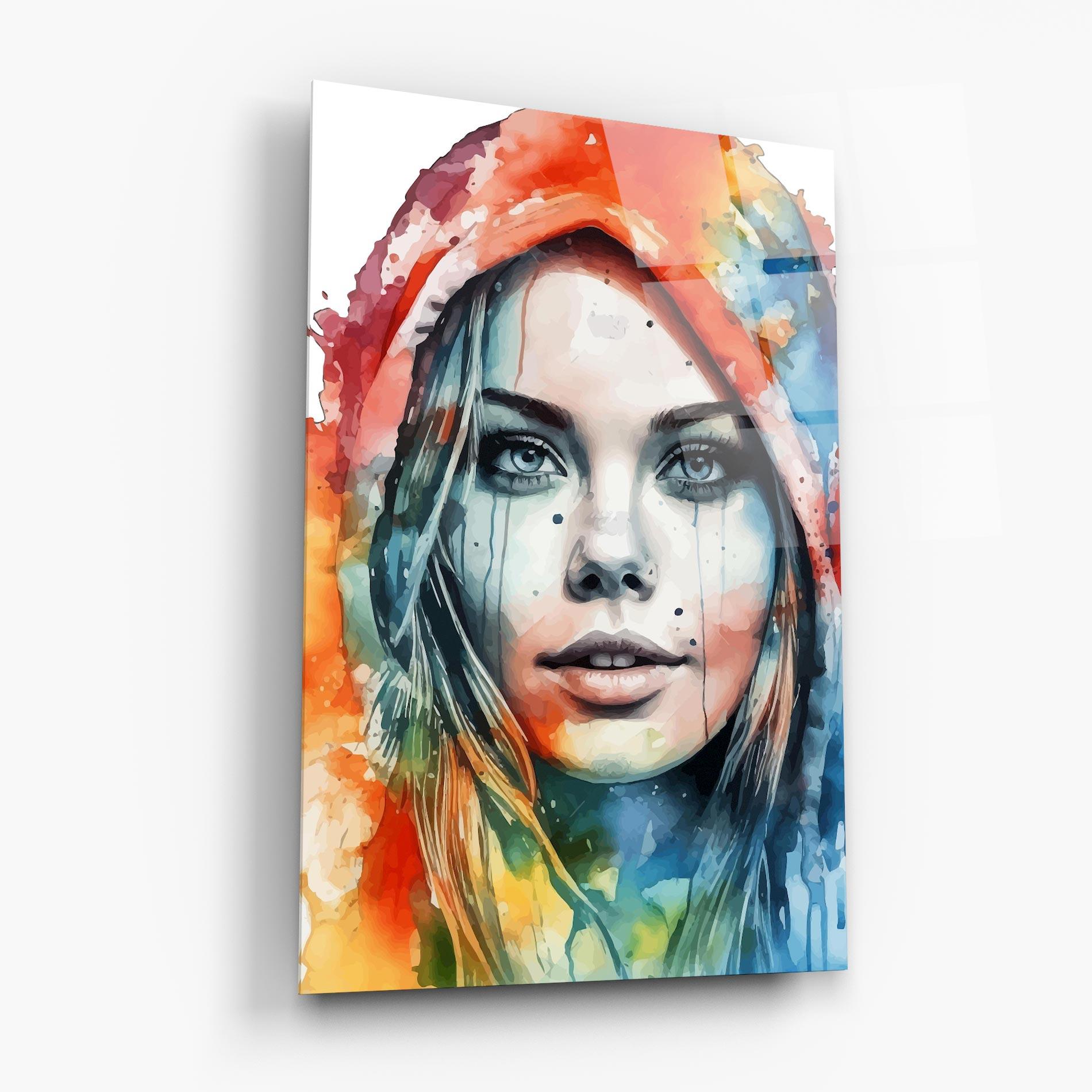 Tablou Sticla Colorful Portrait Art mockup 6