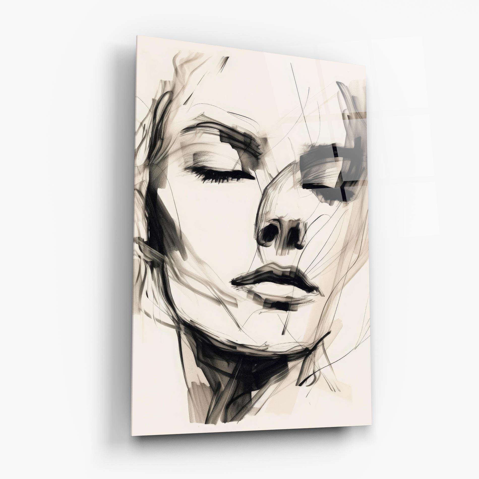 Tablou Sticla Continuous Line Woman mockup 6