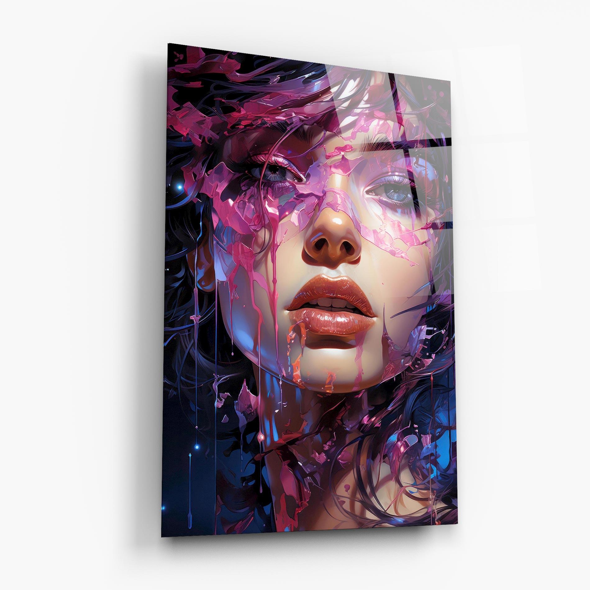 Tablou Sticla Cute Purple Girl mockup 6