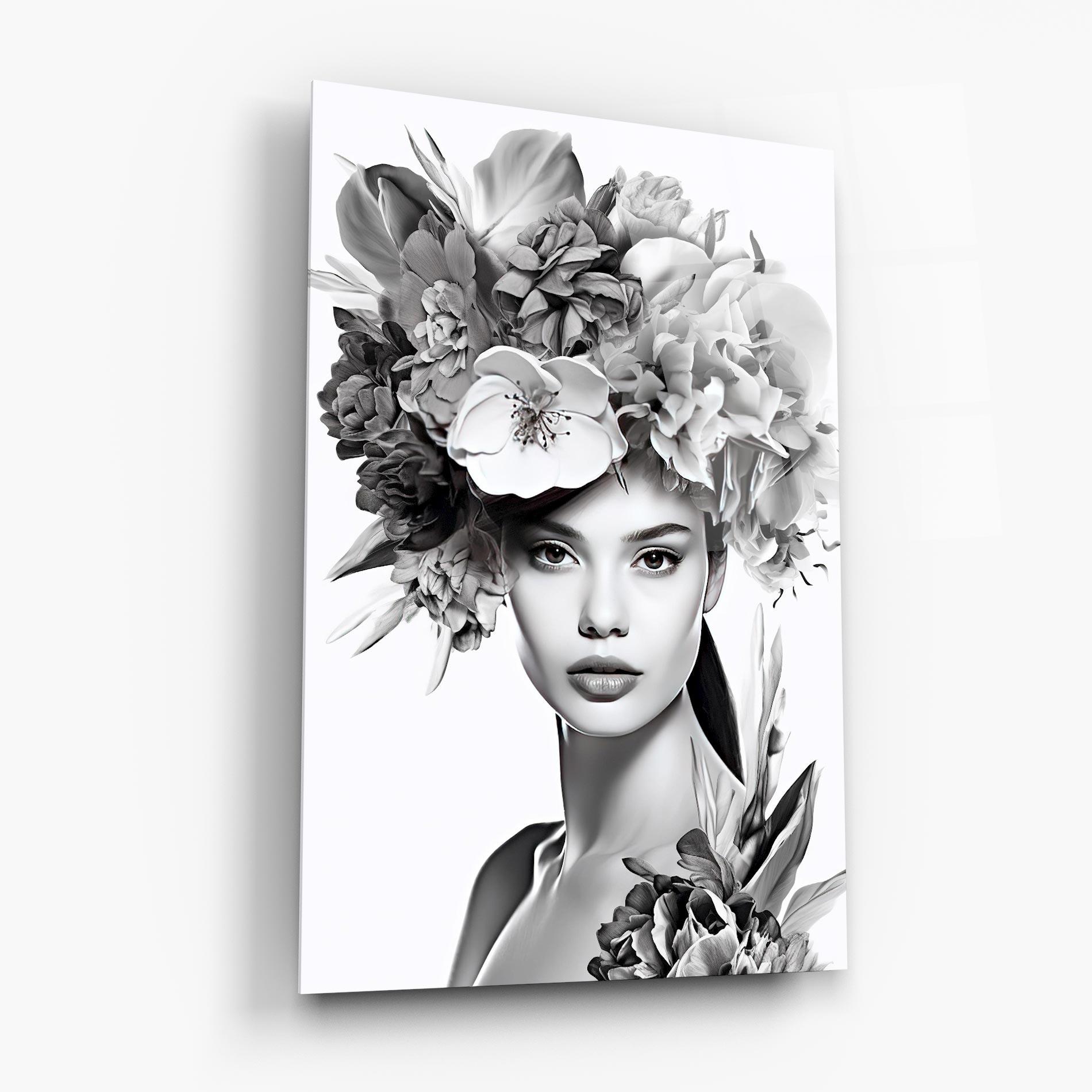 Tablou Sticla Flower Crown Woman mockup 6