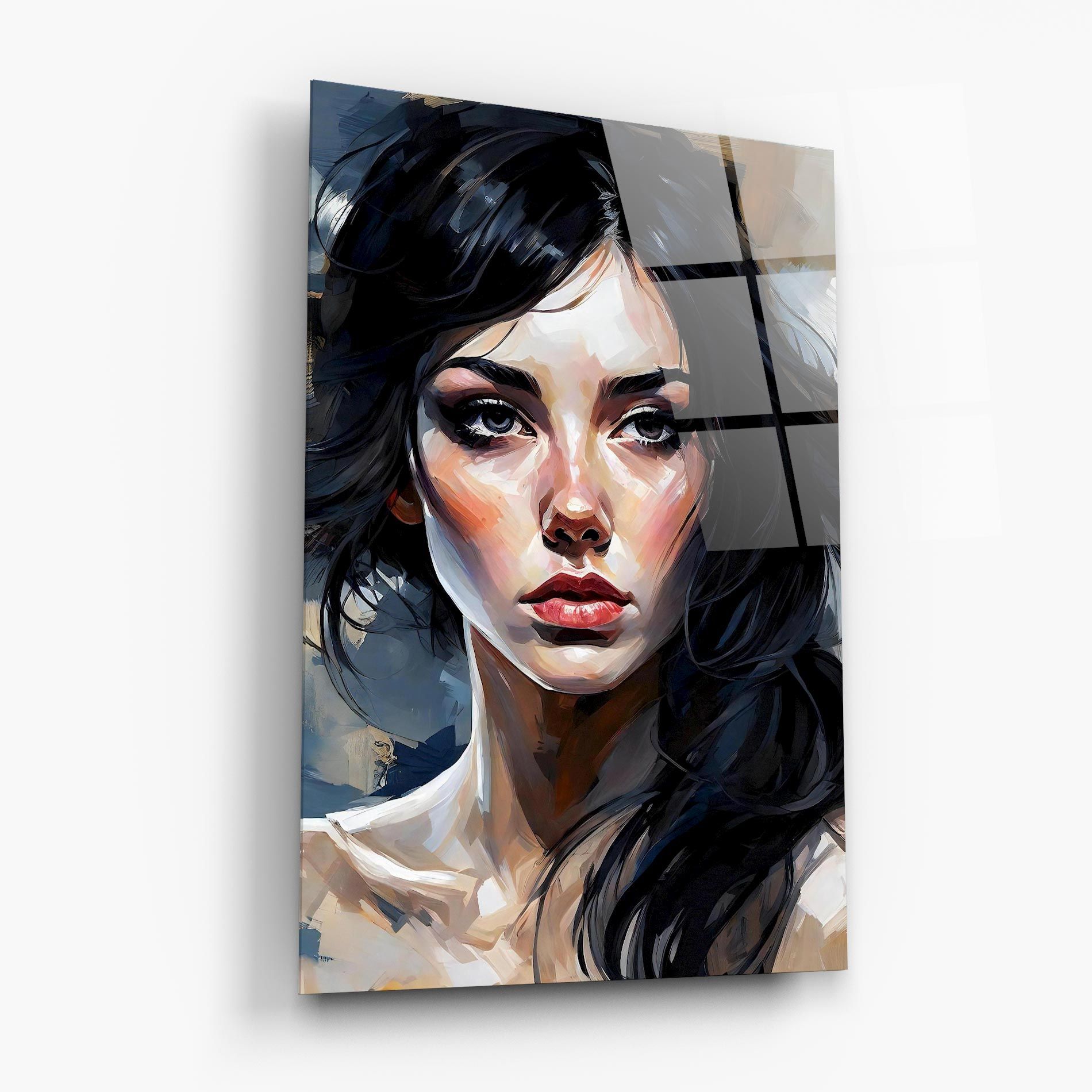 Long Black Hair Portrait mockup 6