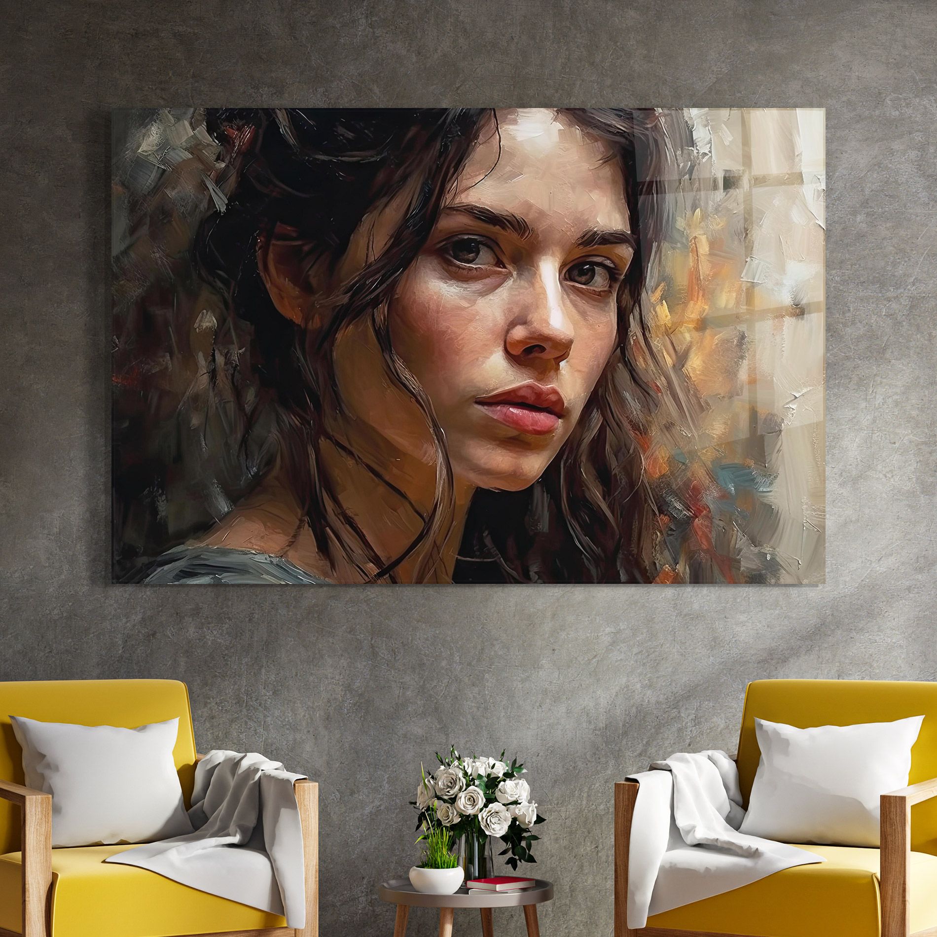 Closeup Impasto Portrait mockup 4
