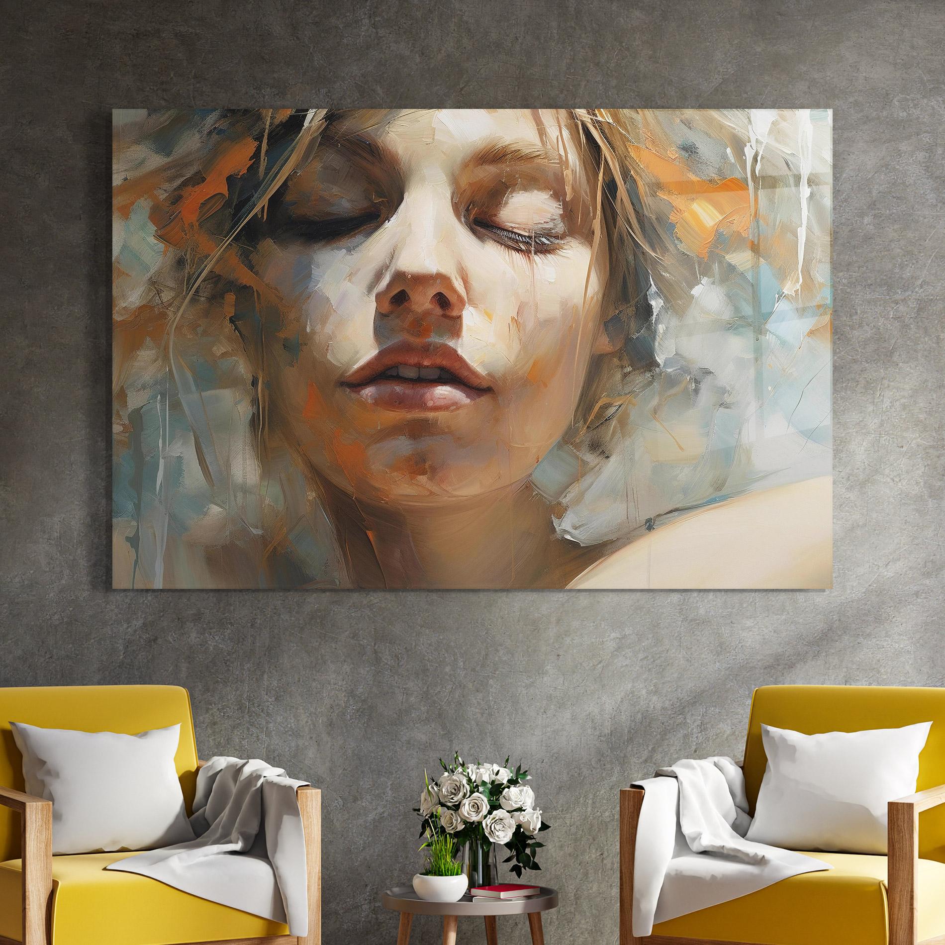 Tablou Sticla Emotive Brushstrokes mockup 4