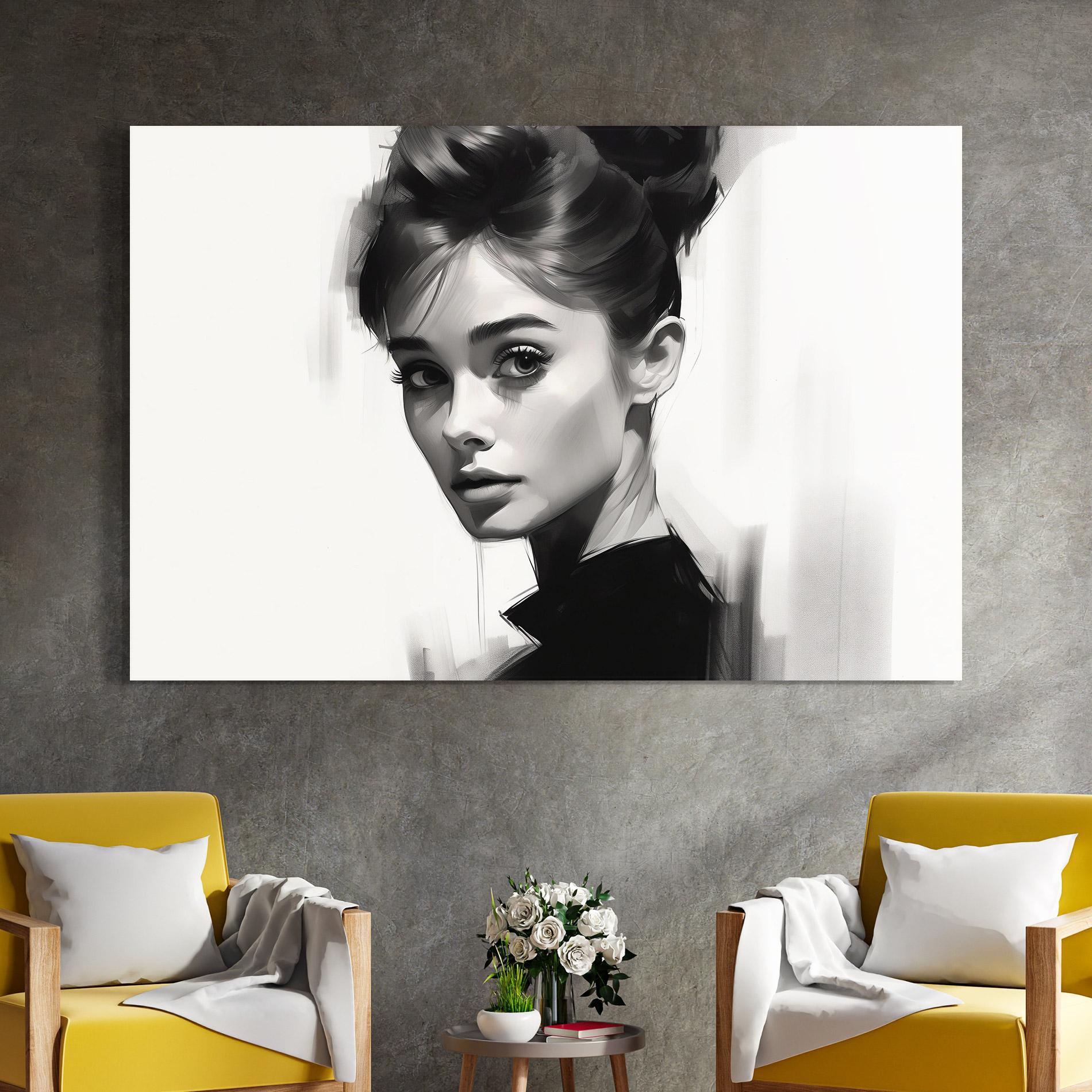 Tablou Sticla Hepburn Portrait mockup 4