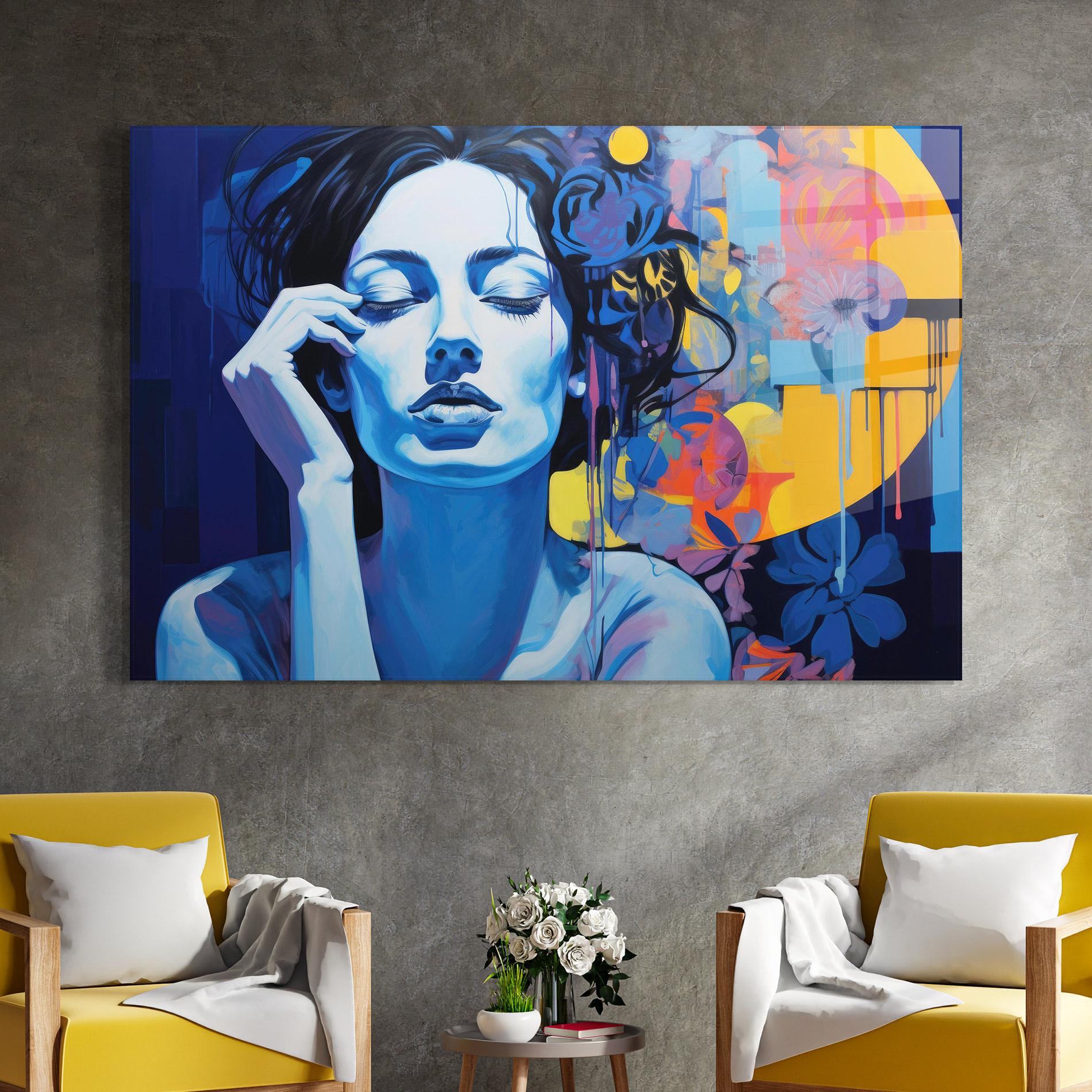 Tablou Sticla Photographic Blue Image mockup 4