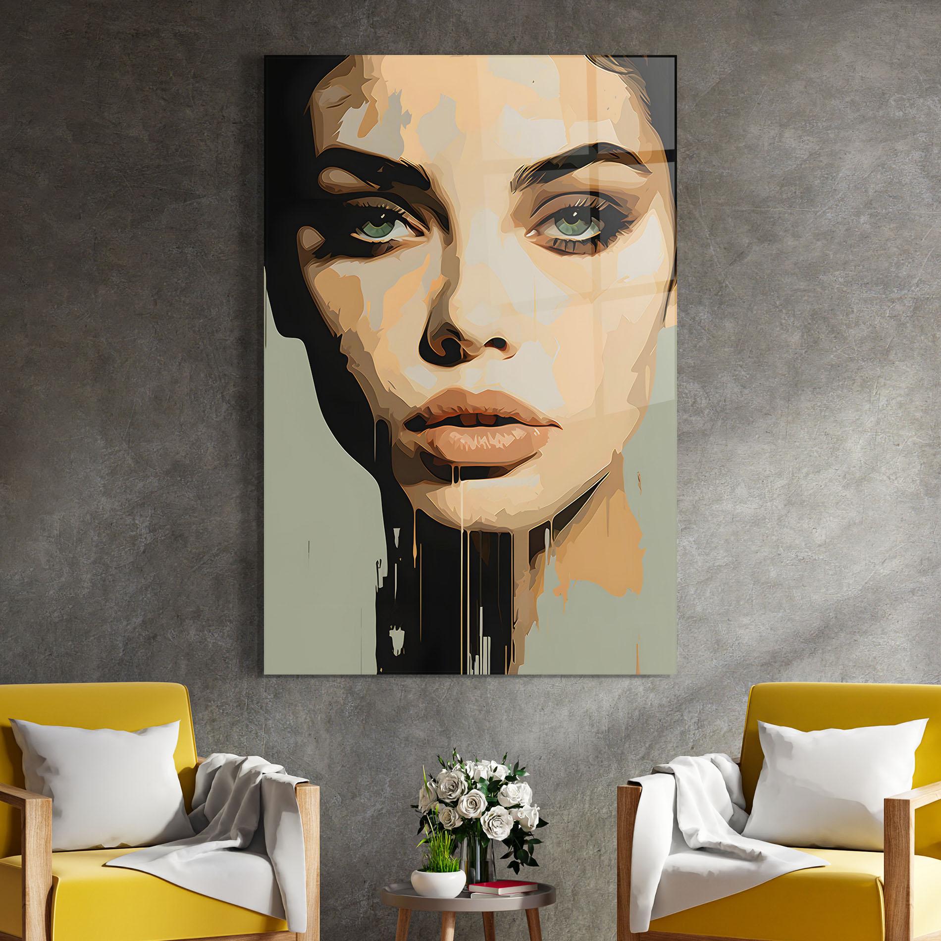 Tablou Sticla Apologetic Face mockup 4