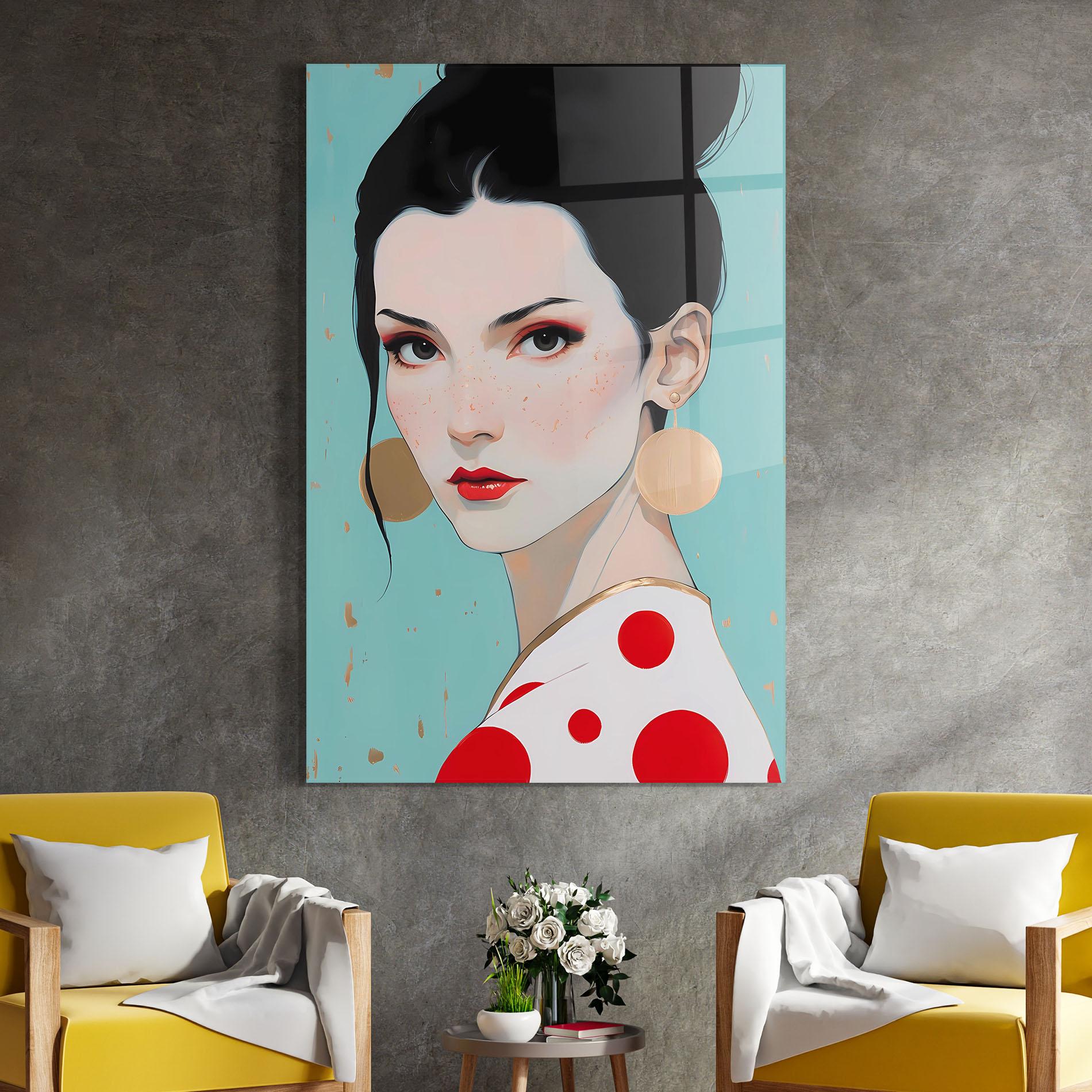 Tablou Sticla Asian Style Portrait mockup 4