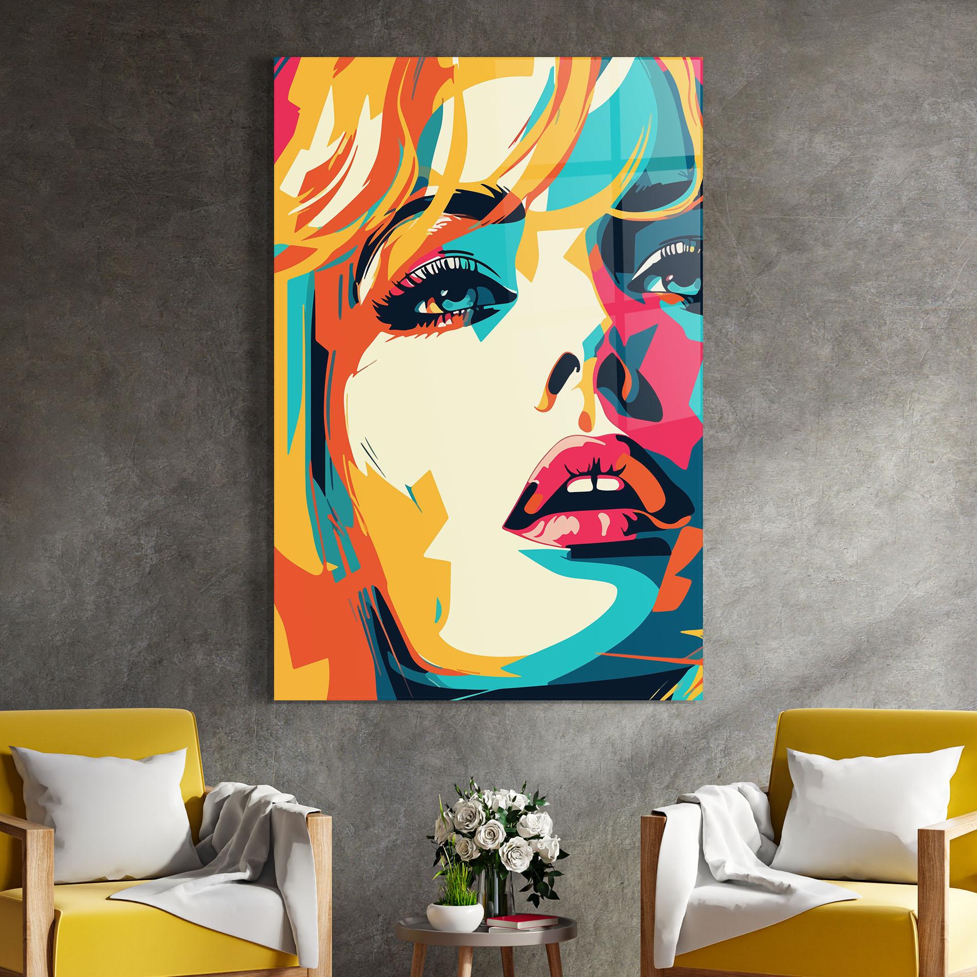 Tablou Sticla Blonde Girl Portrait mockup 4