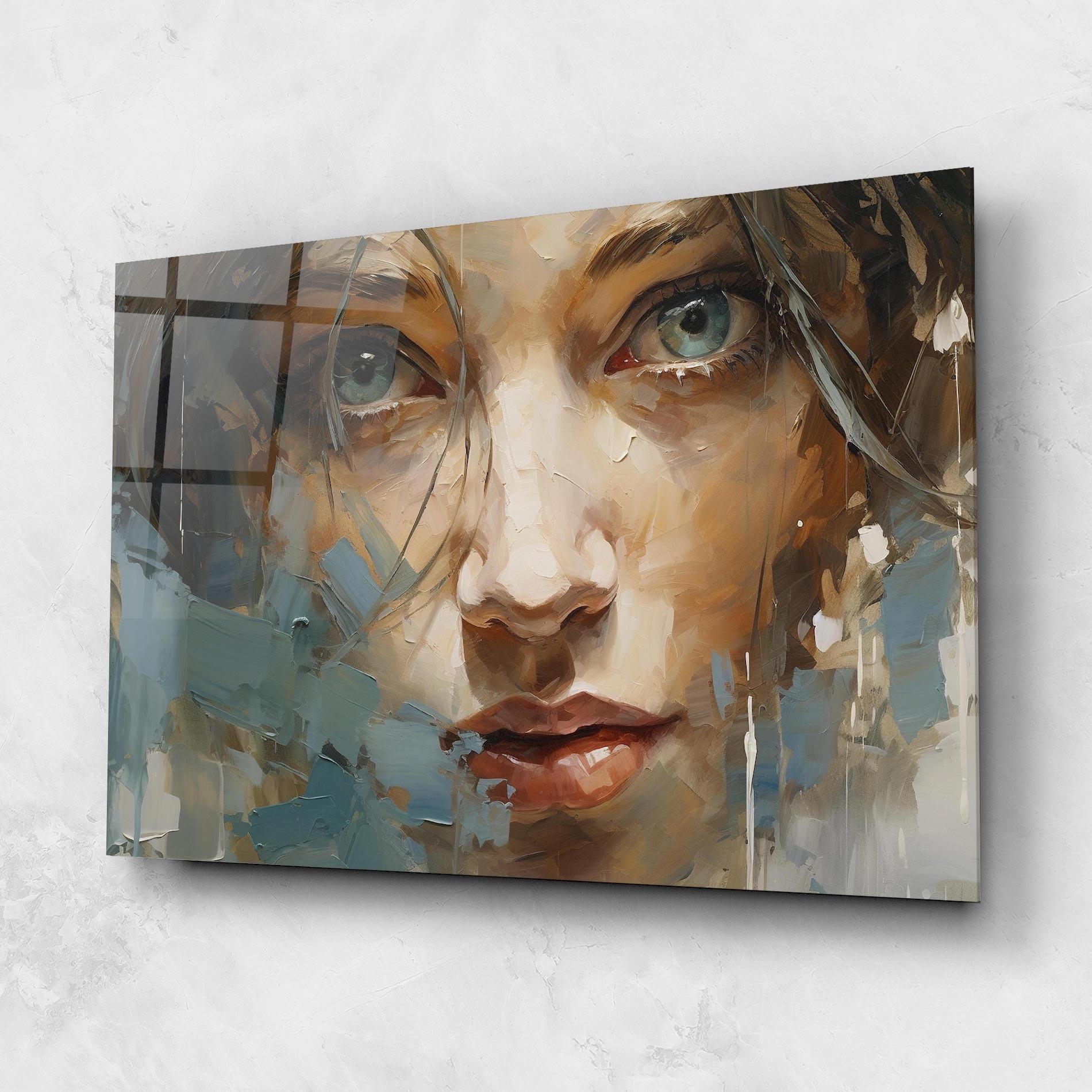 Tablou Sticla Expressive Portrait mockup 1