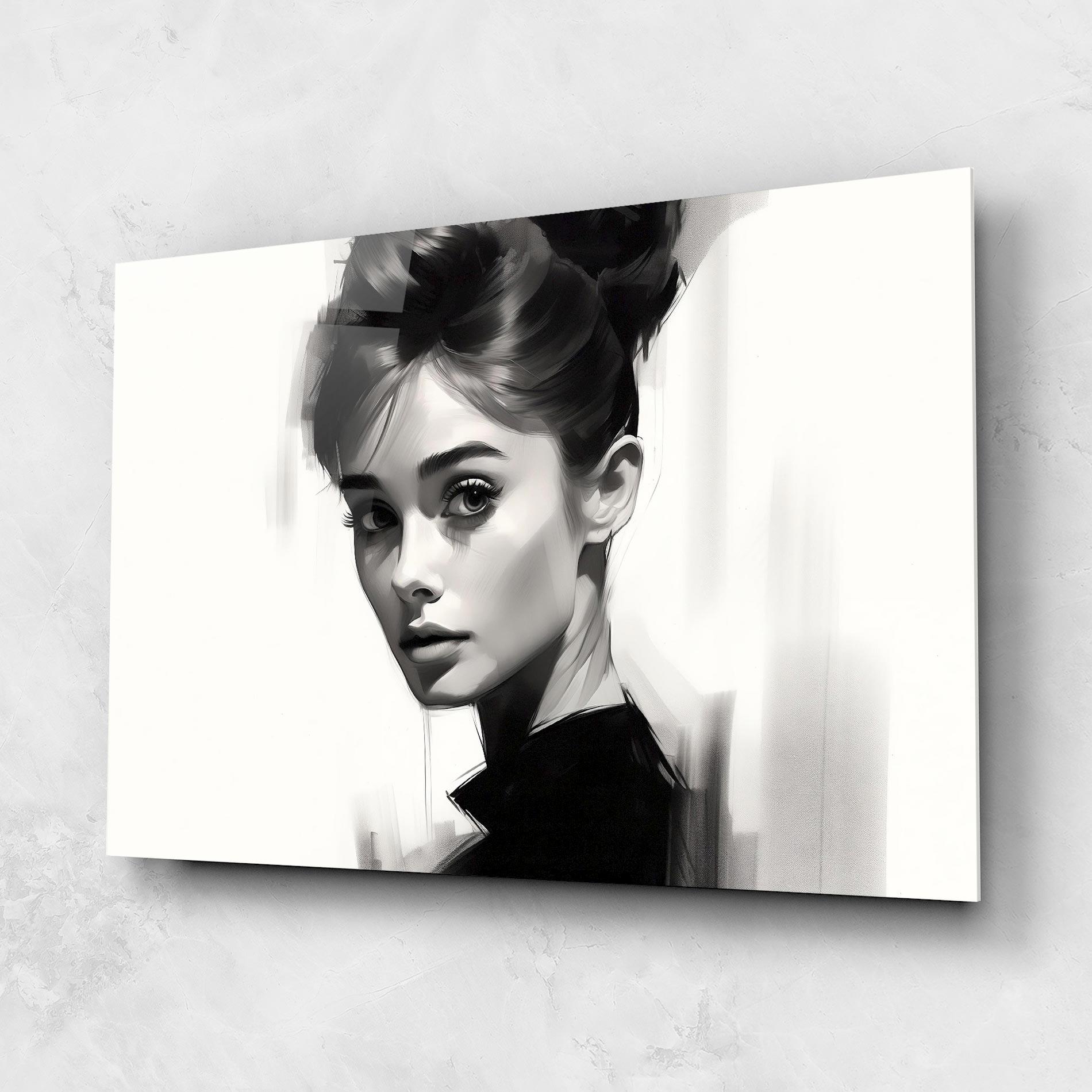 Tablou Sticla Hepburn Portrait mockup 1