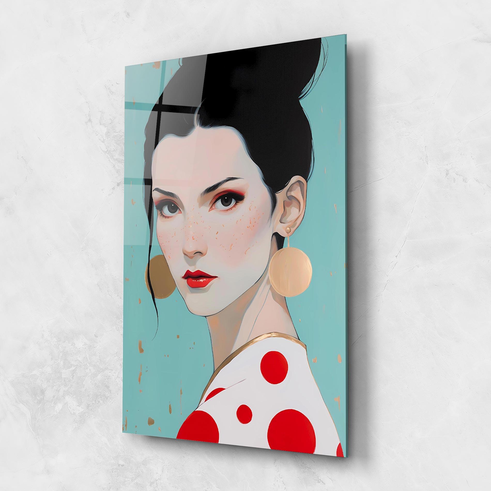 Tablou Sticla Asian Style Portrait mockup 1