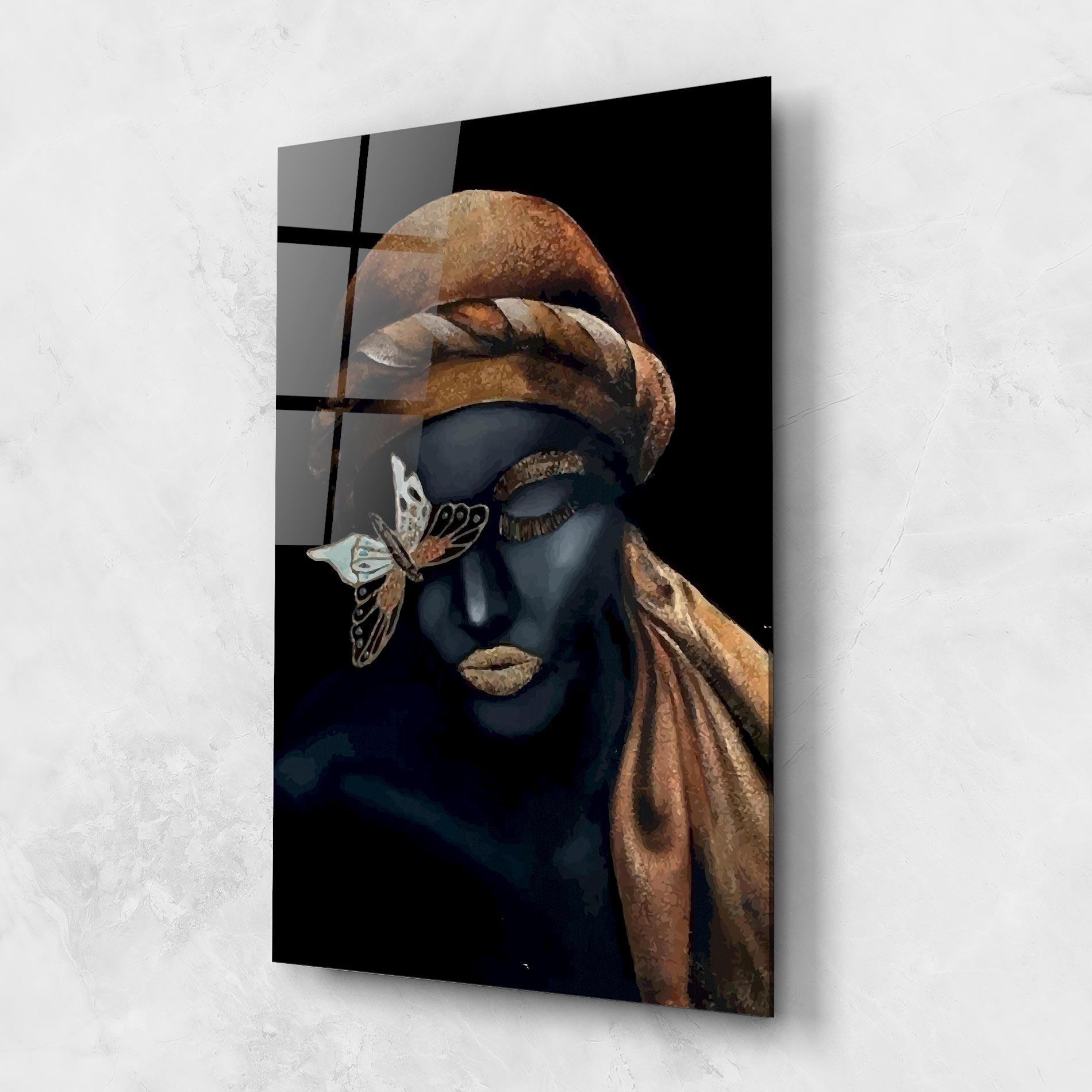 Tablou Sticla Butterfly Lady mockup 1