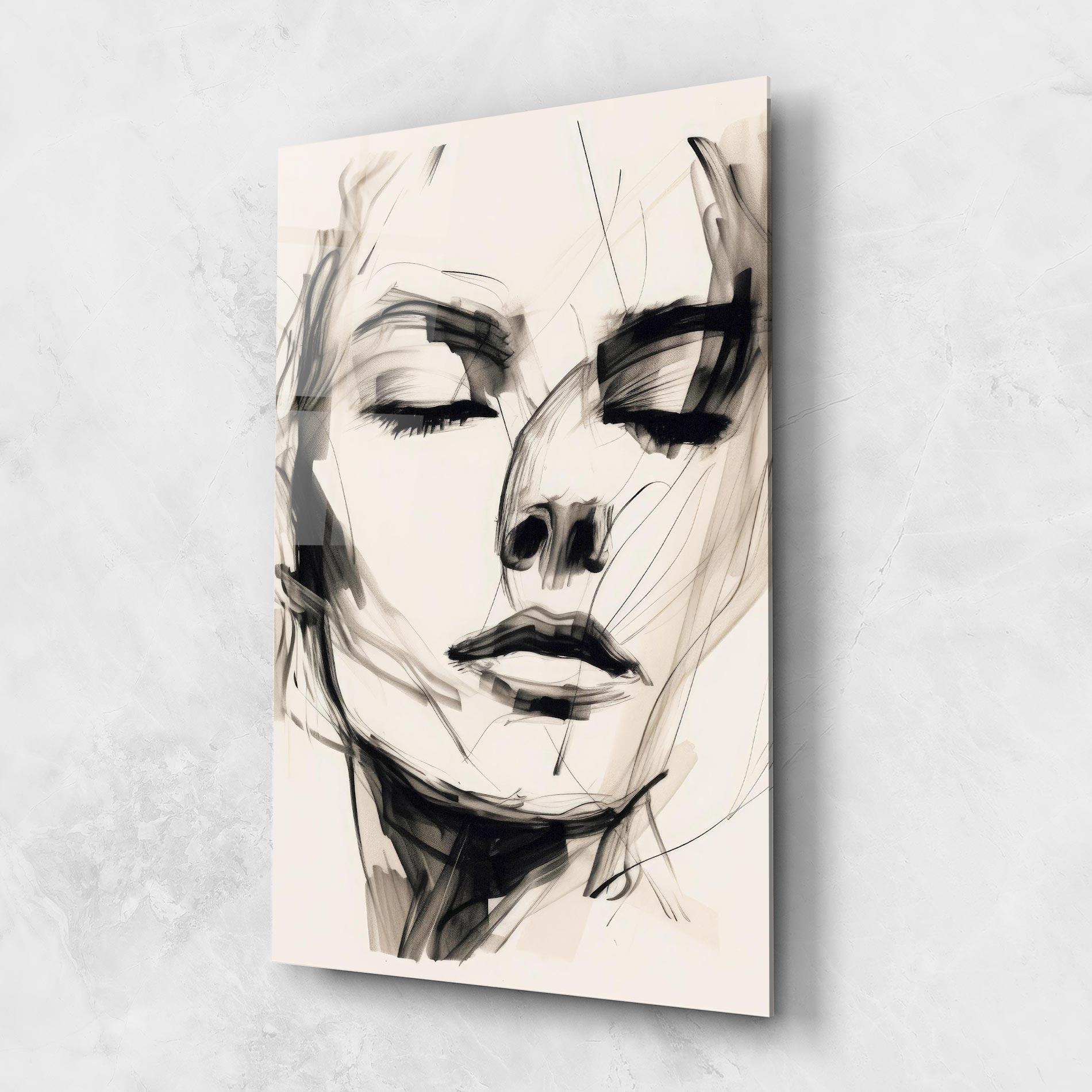 Tablou Sticla Continuous Line Woman mockup 1