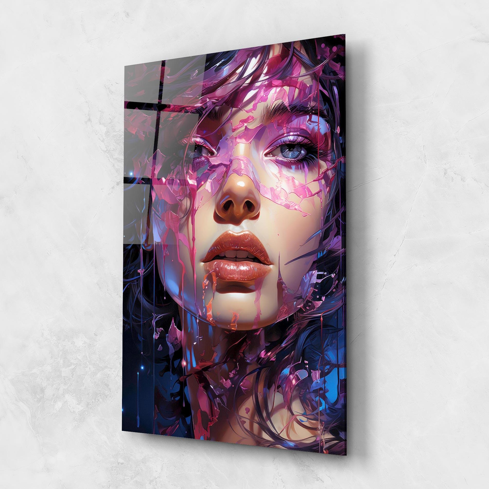 Tablou Sticla Cute Purple Girl mockup 1