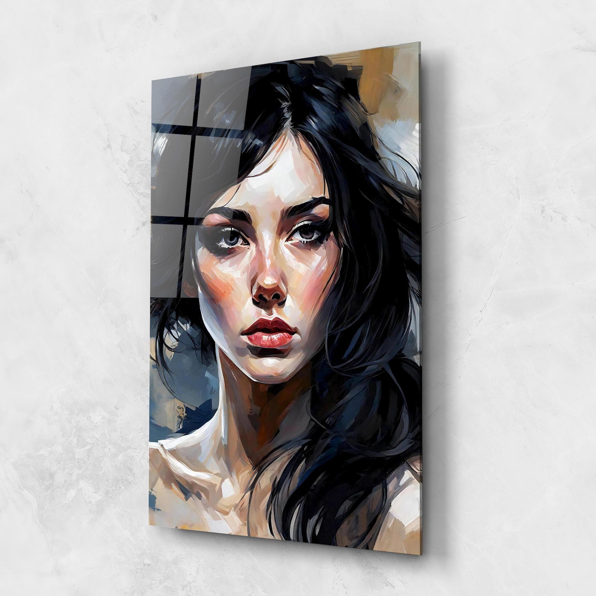 Long Black Hair Portrait mockup 1