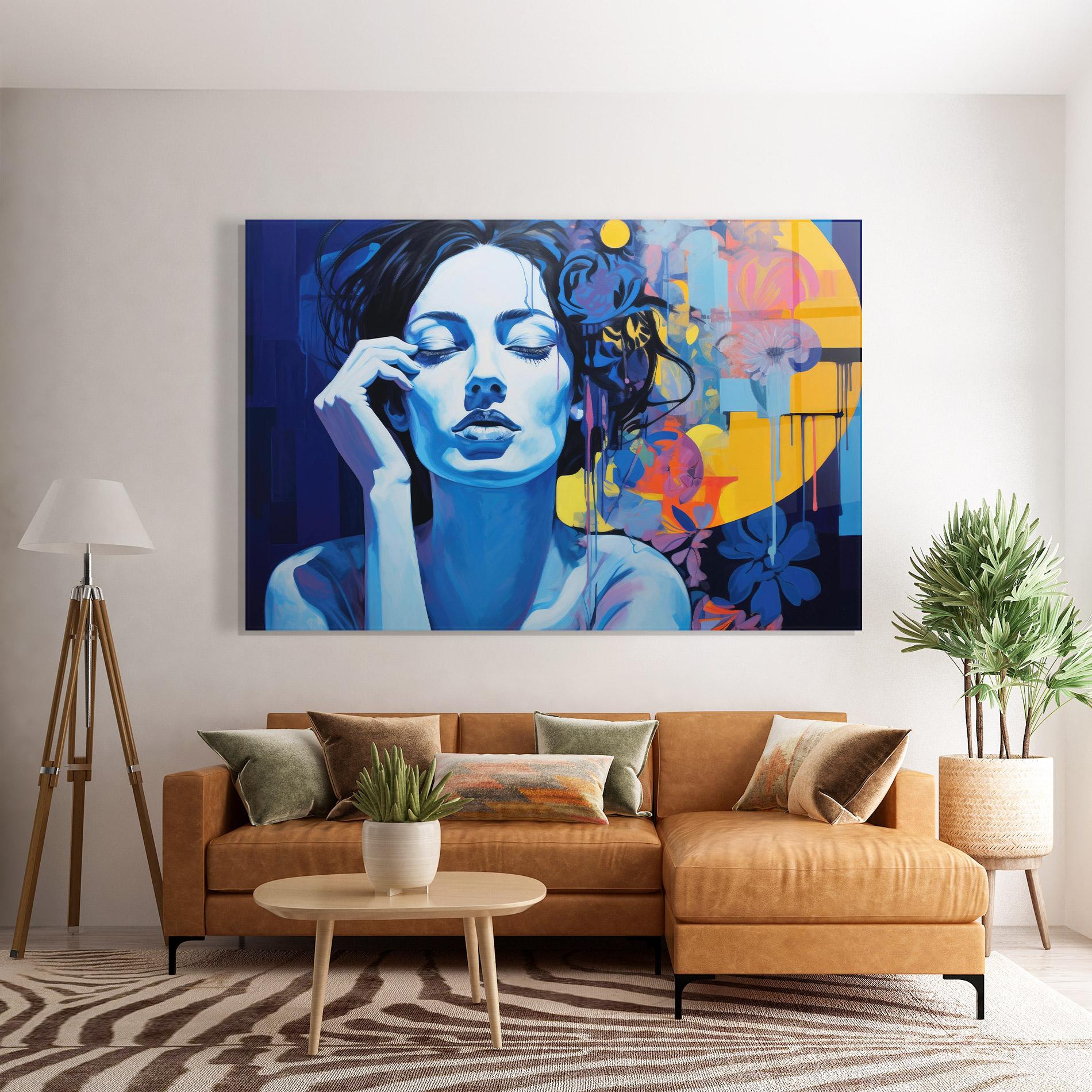 Tablou Sticla Photographic Blue Image mockup 7