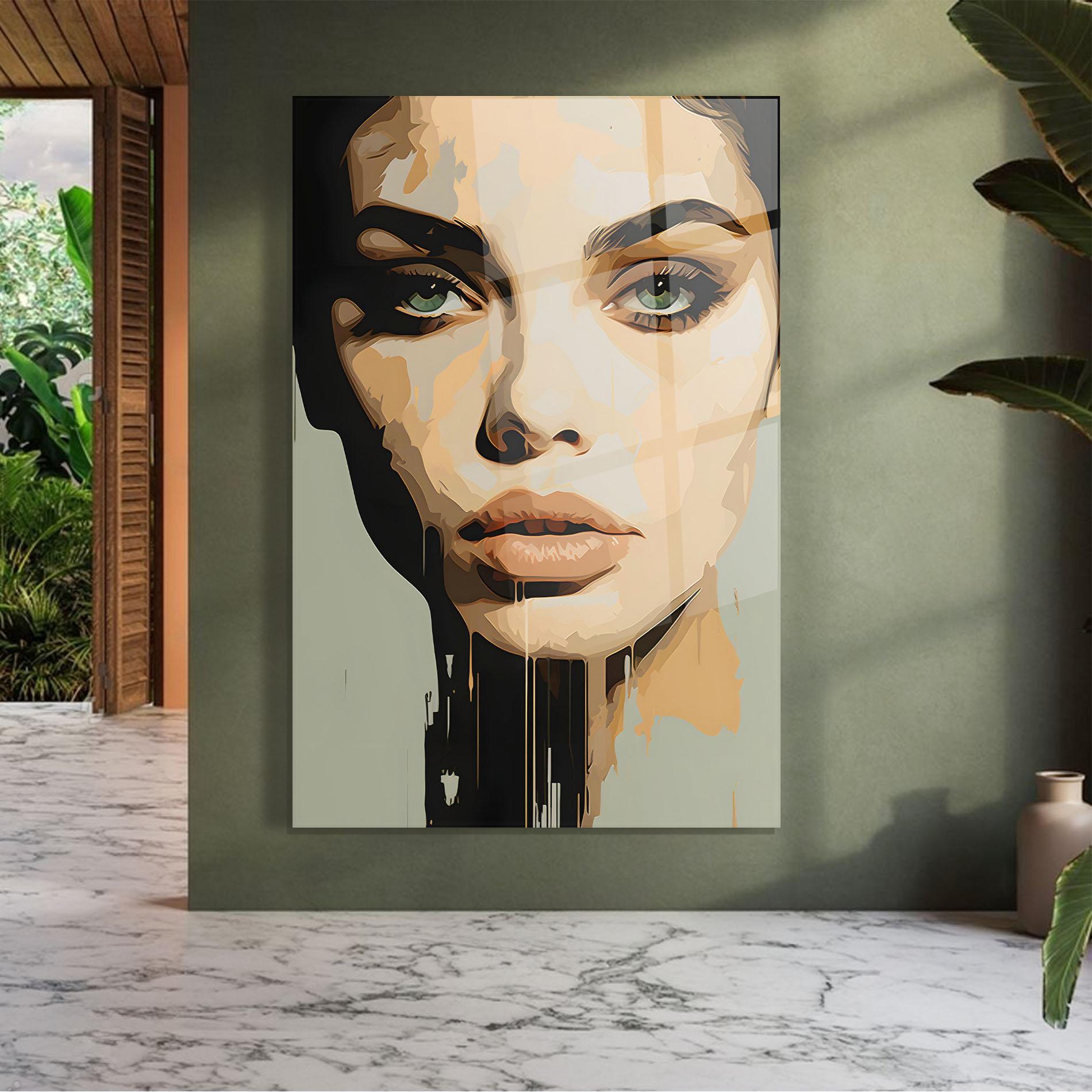 Tablou Sticla Apologetic Face mockup 7