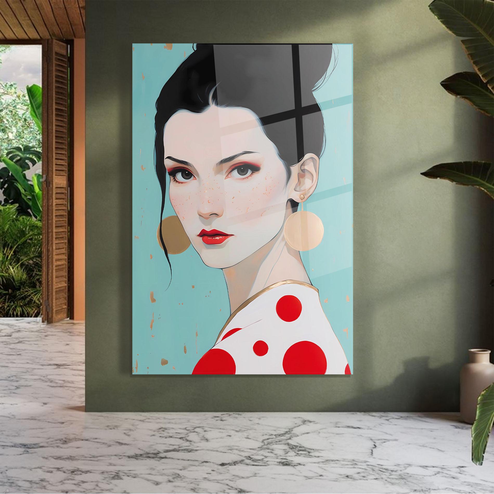 Tablou Sticla Asian Style Portrait mockup 7