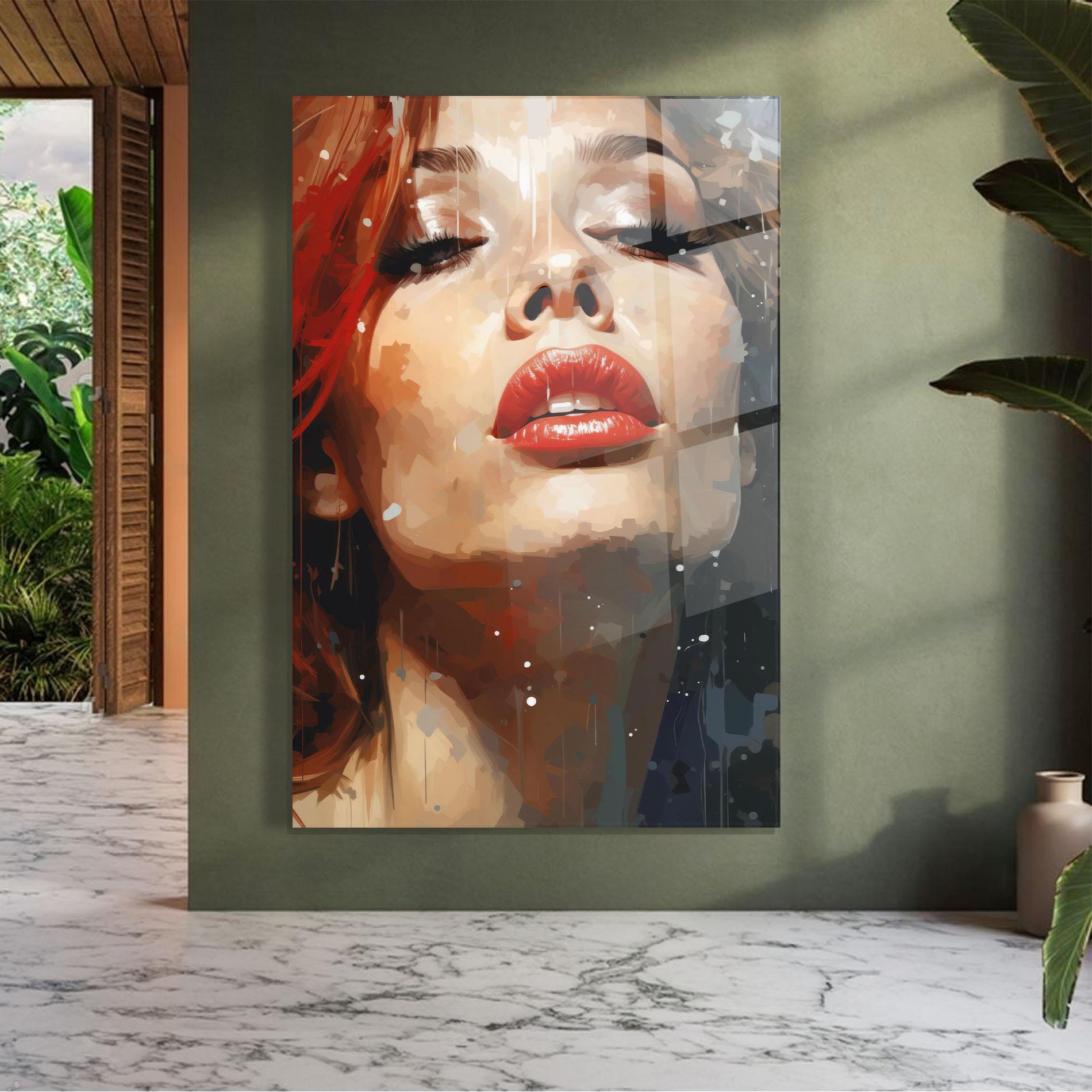 Tablou Sticla Close Up Look Portrait mockup 7