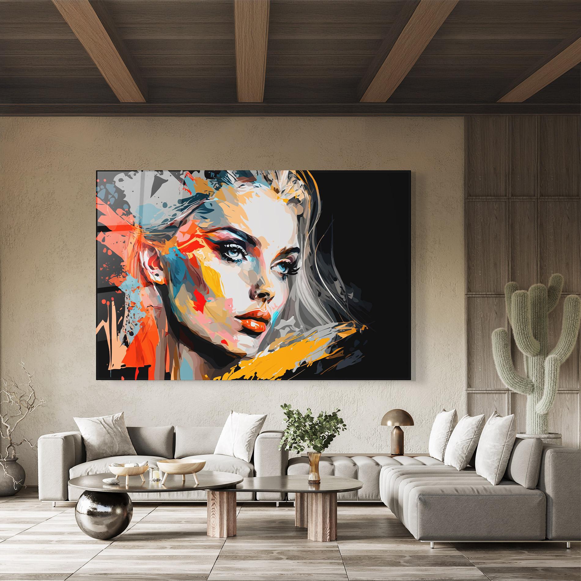 Tablou Sticla Blue Eye Face mockup 8