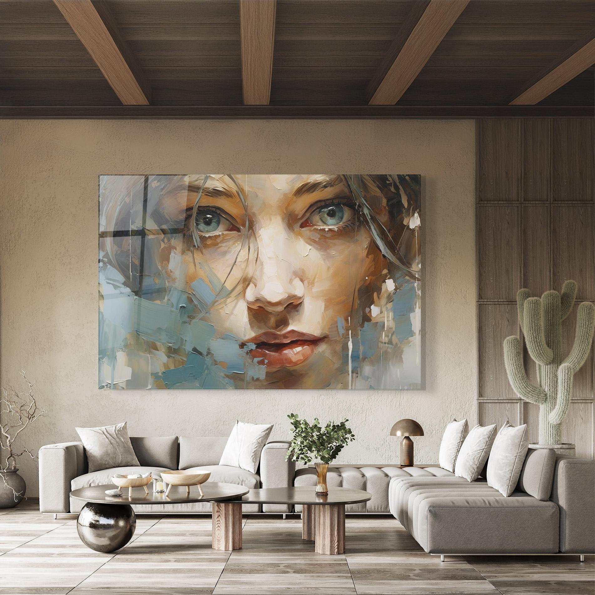 Tablou Sticla Expressive Portrait mockup 8