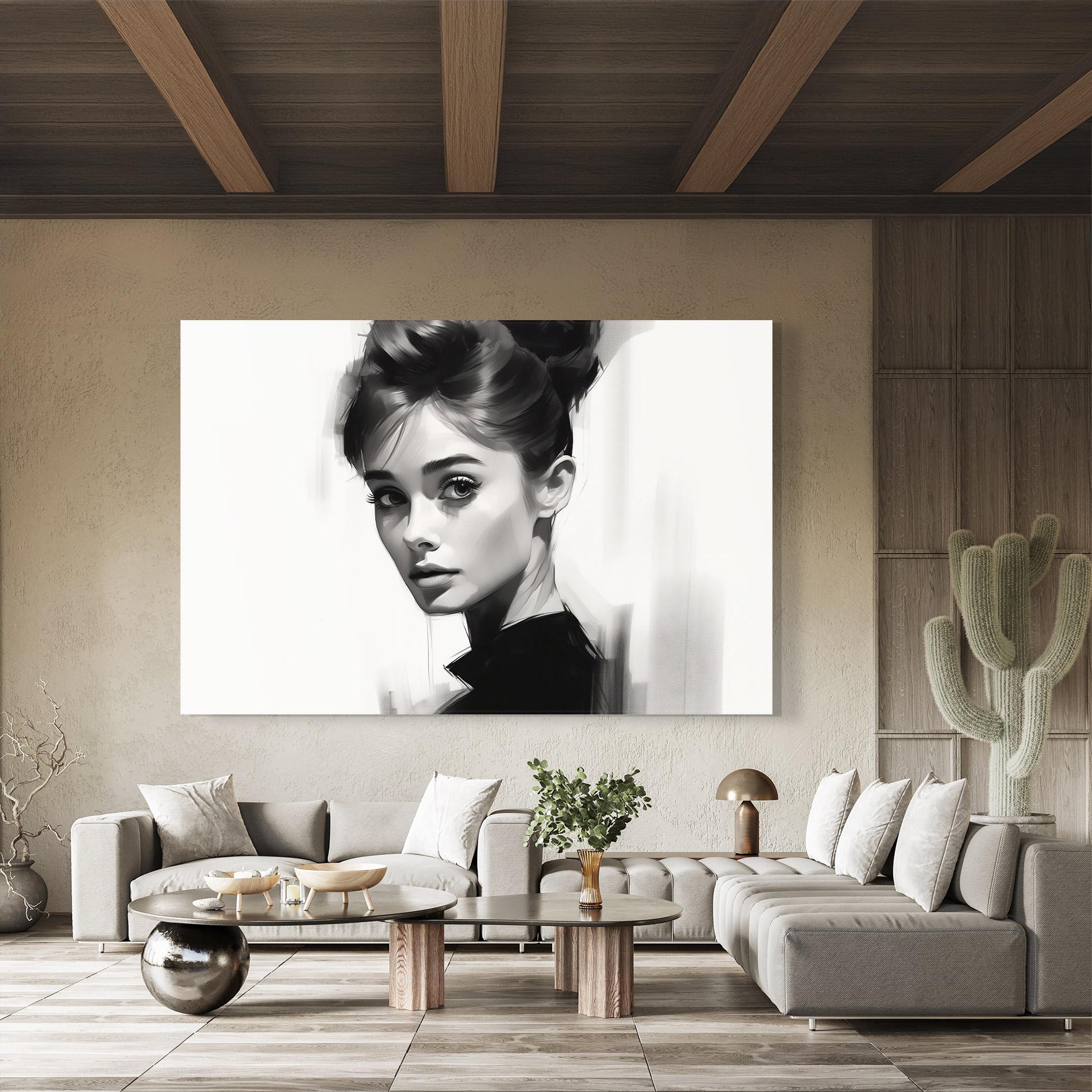 Tablou Sticla Hepburn Portrait mockup 8