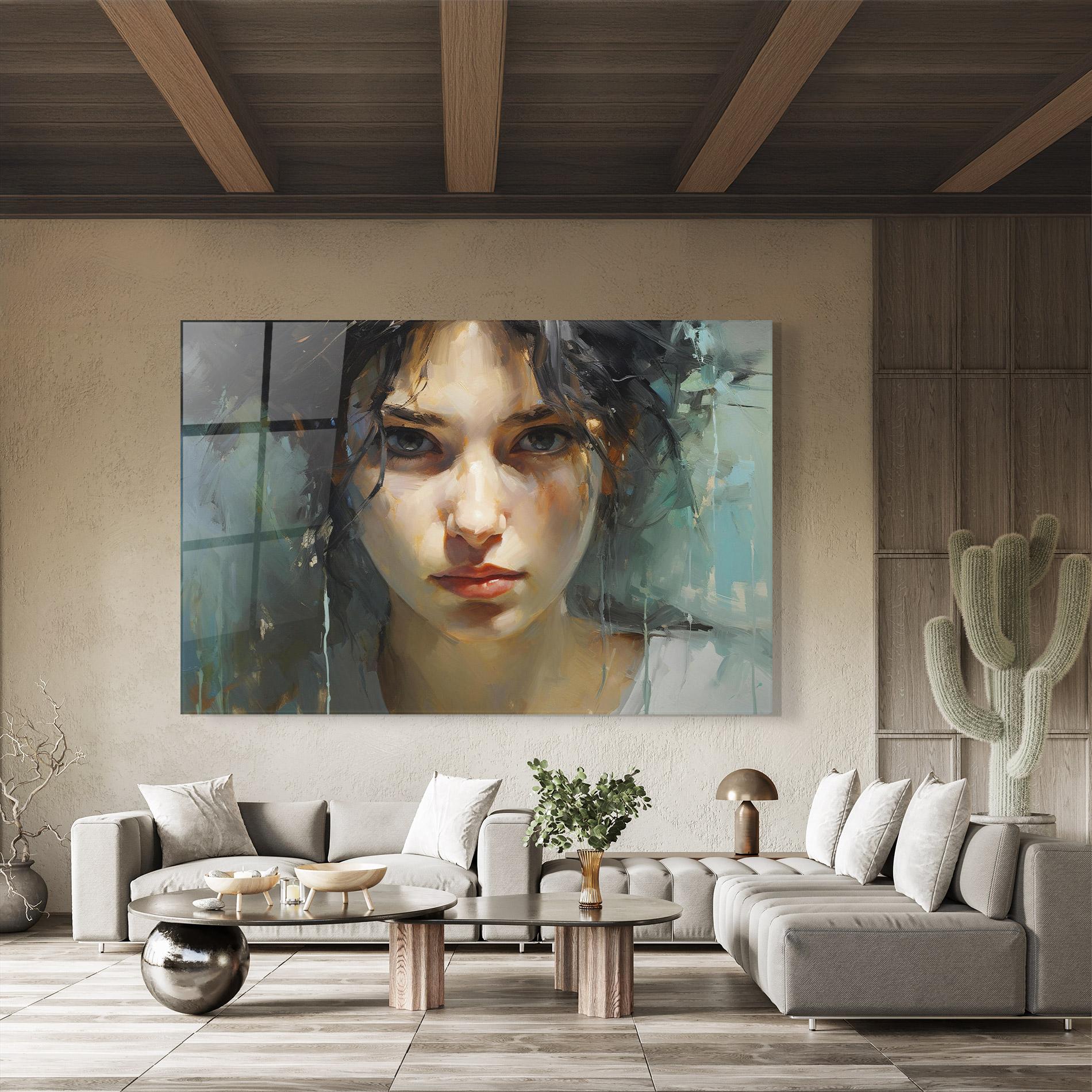 Tablou Sticla Intense Portrait mockup 8