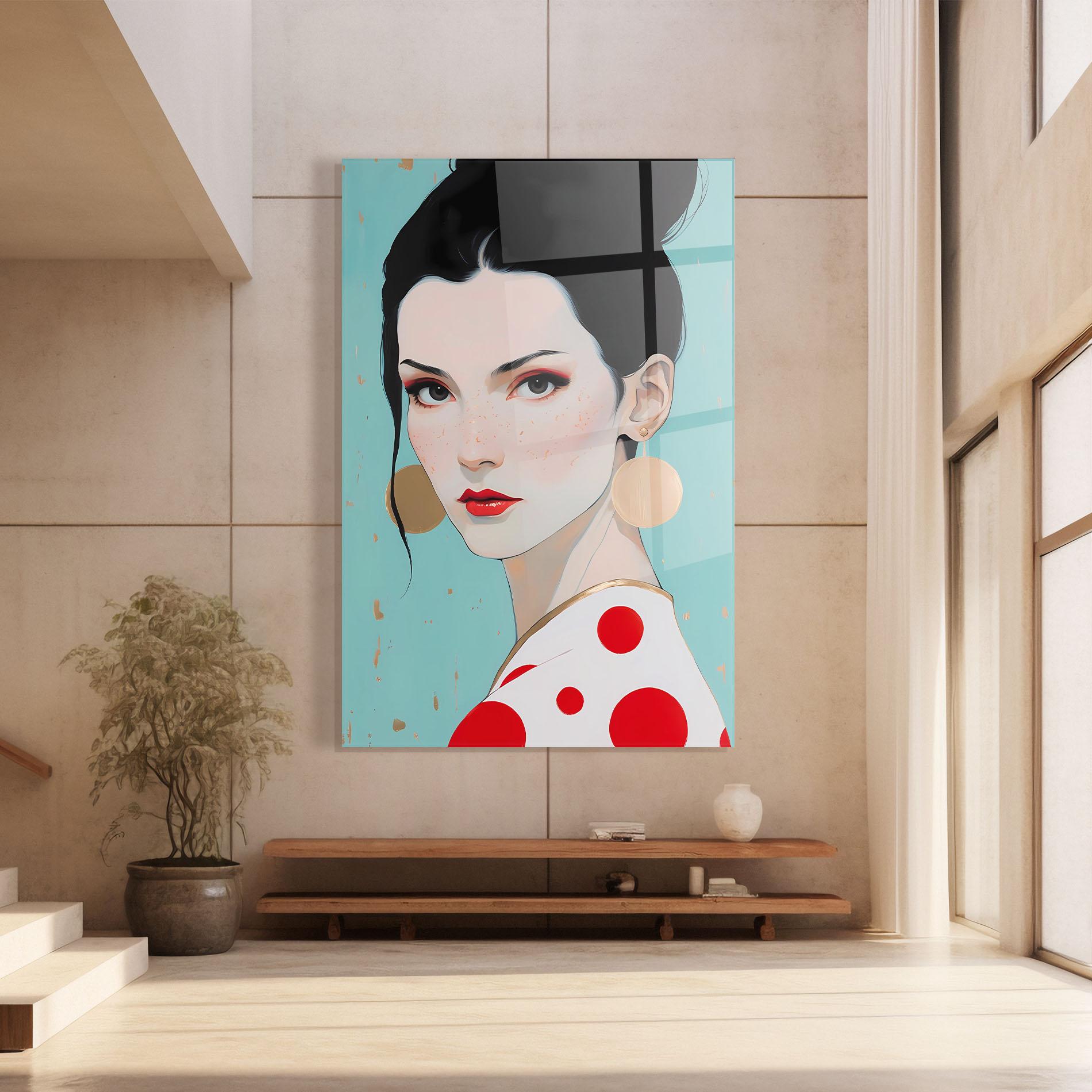 Tablou Sticla Asian Style Portrait mockup 8