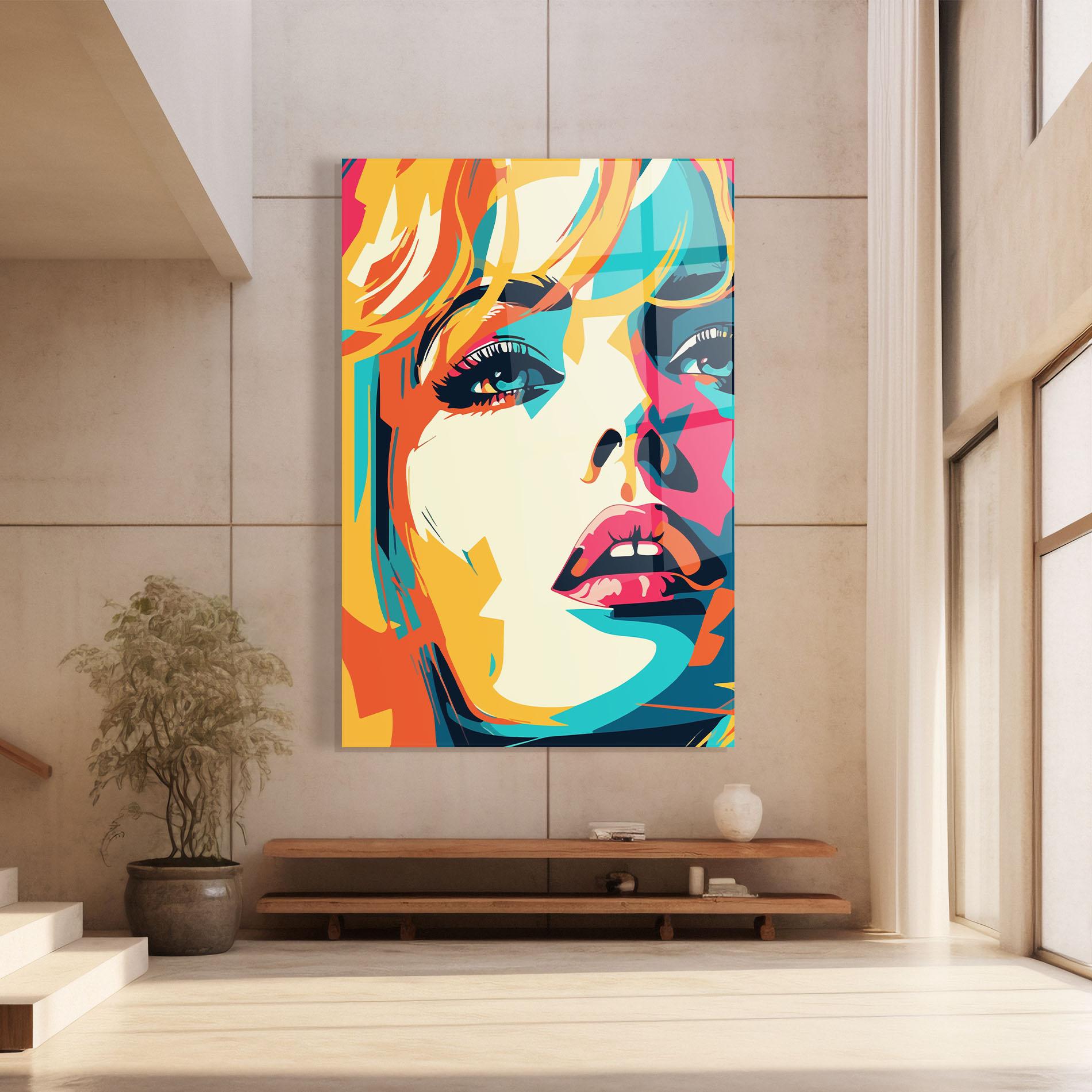 Tablou Sticla Blonde Girl Portrait mockup 8