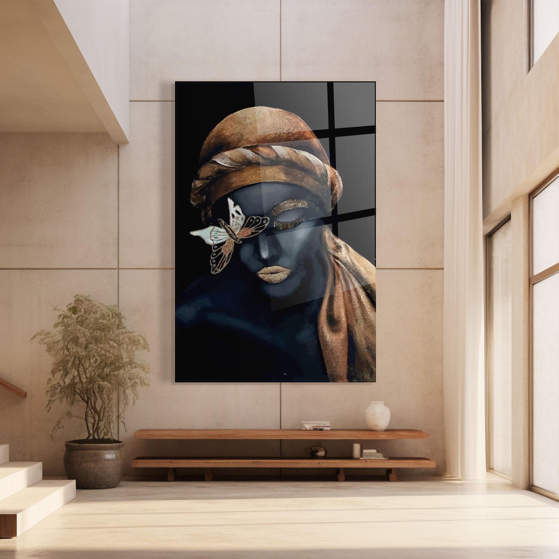 Tablou Sticla Butterfly Lady mockup 8