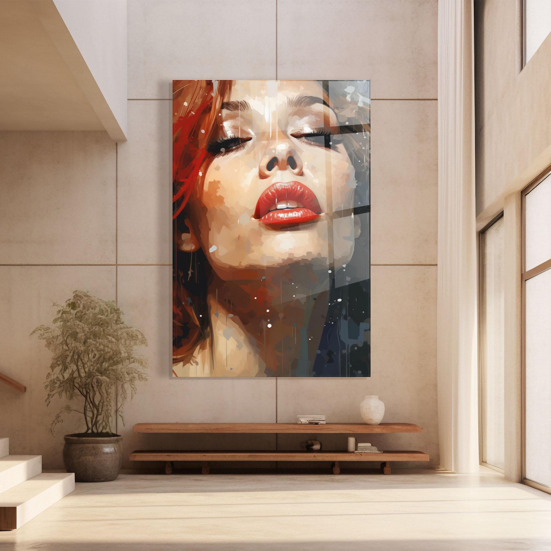 Tablou Sticla Close Up Look Portrait mockup 8