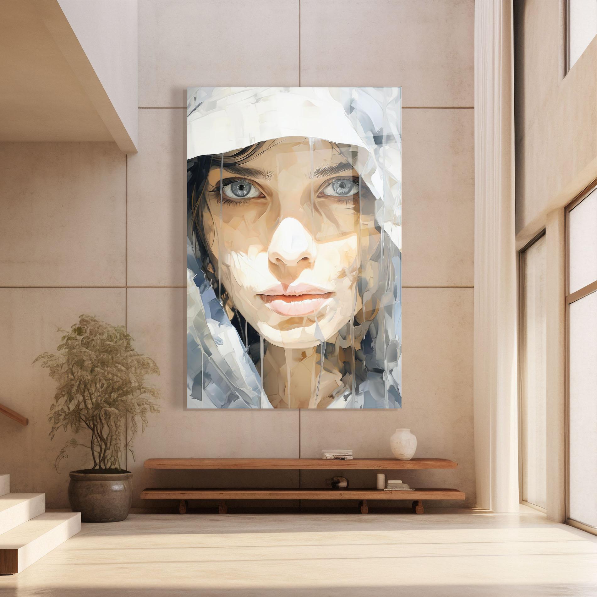 Tablou Sticla Close Up Portrait mockup 8