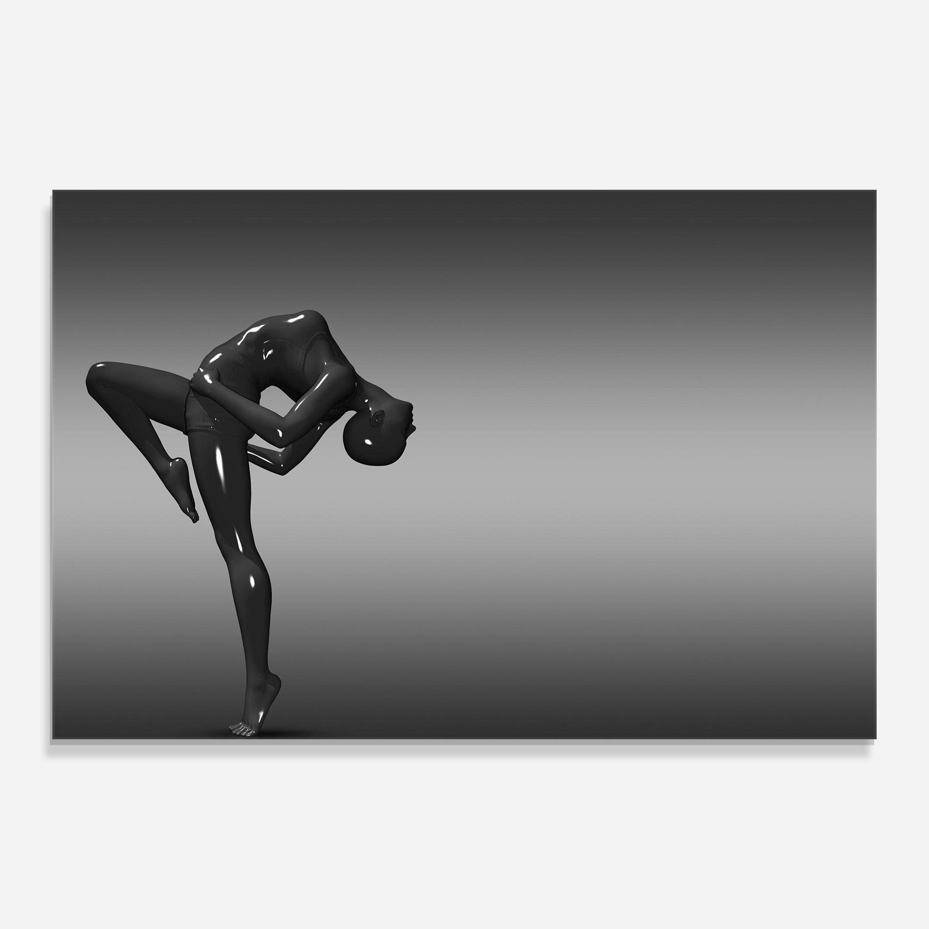 Tablou Sticla Black Glossy Female Dancer mockup 0