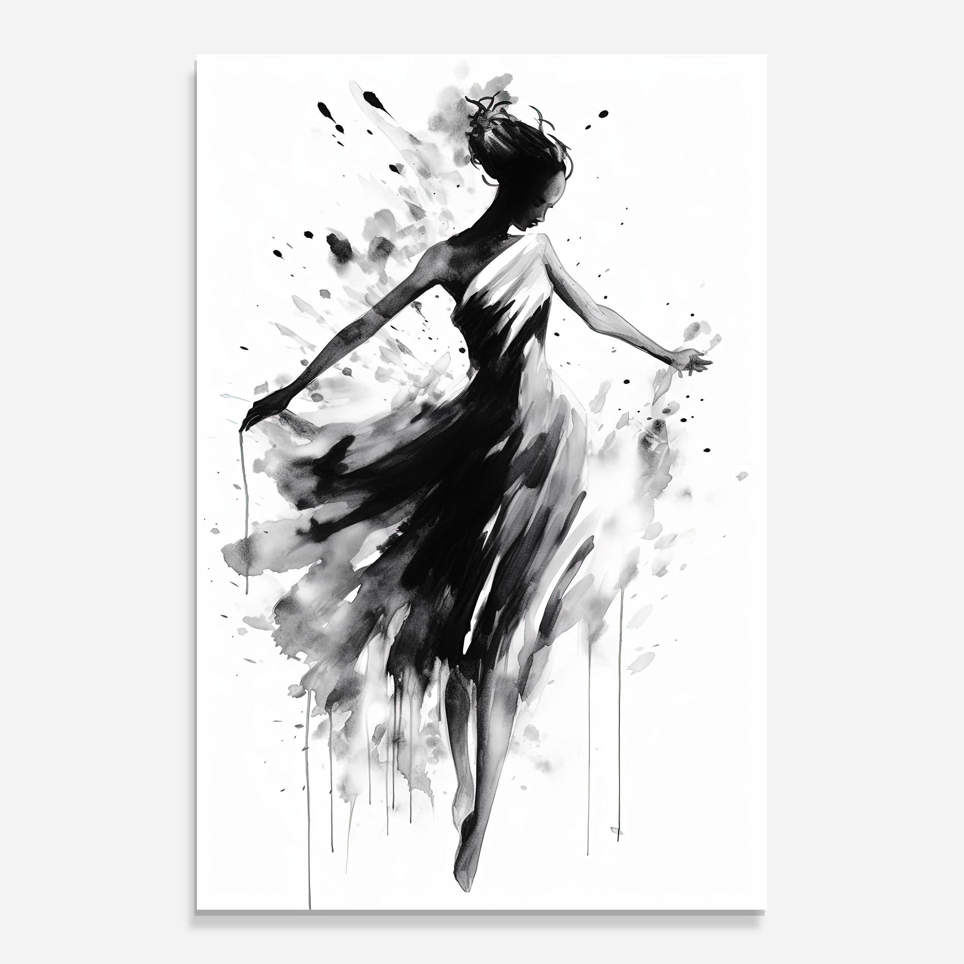 Tablou Sticla Beautiful Dancing Woman mockup 0